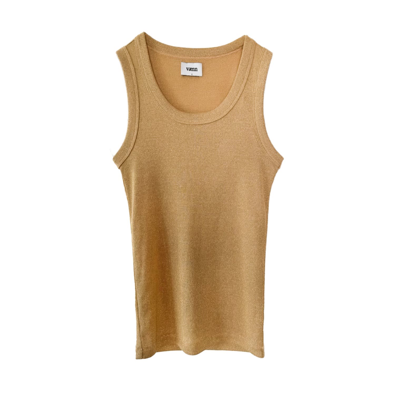 Vænn Women's Rose Gold Metallic Scoop Neck Tank In Gold