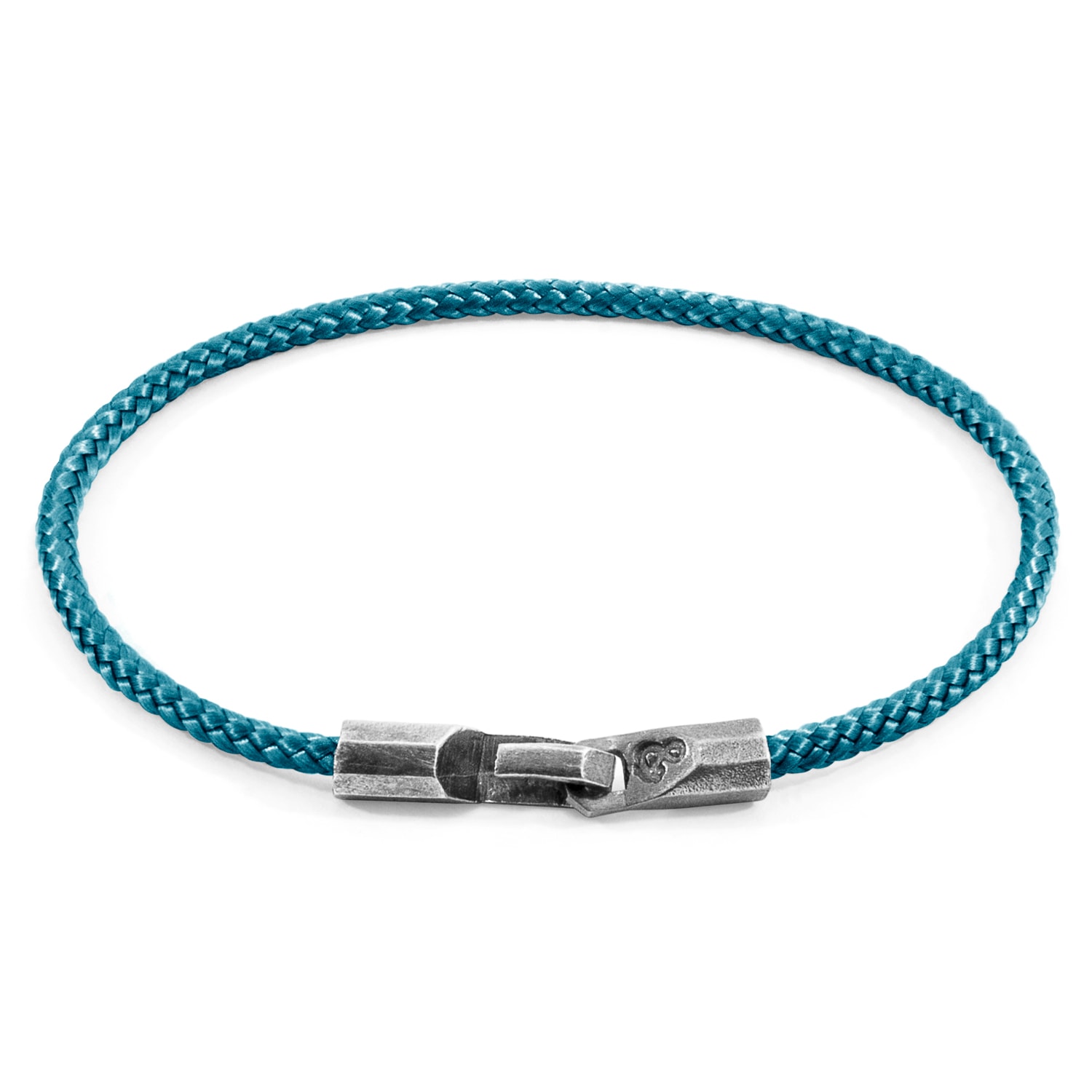 Anchor & Crew Men's Ocean Blue Talbot Silver & Rope Bracelet In Blue