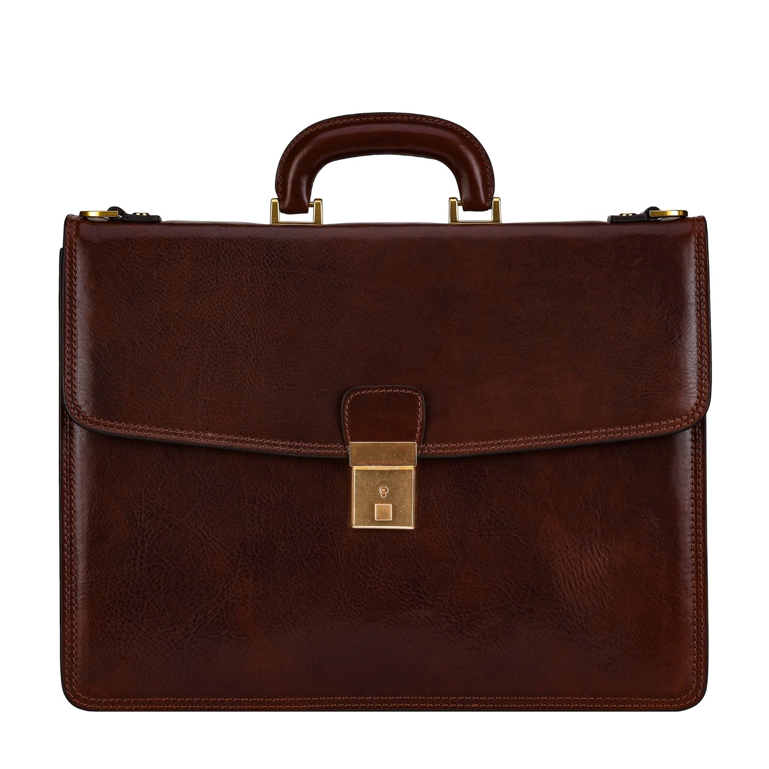 Time Resistance Womens Leather Briefcase In Brown - The Sound Of The Mountain In Brown