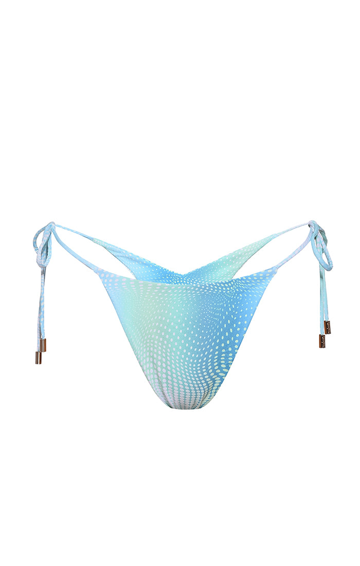 Women’s Blue Arctic Tie Scrunched Bikini Bottoms Extra Small Kamari Swim Llc