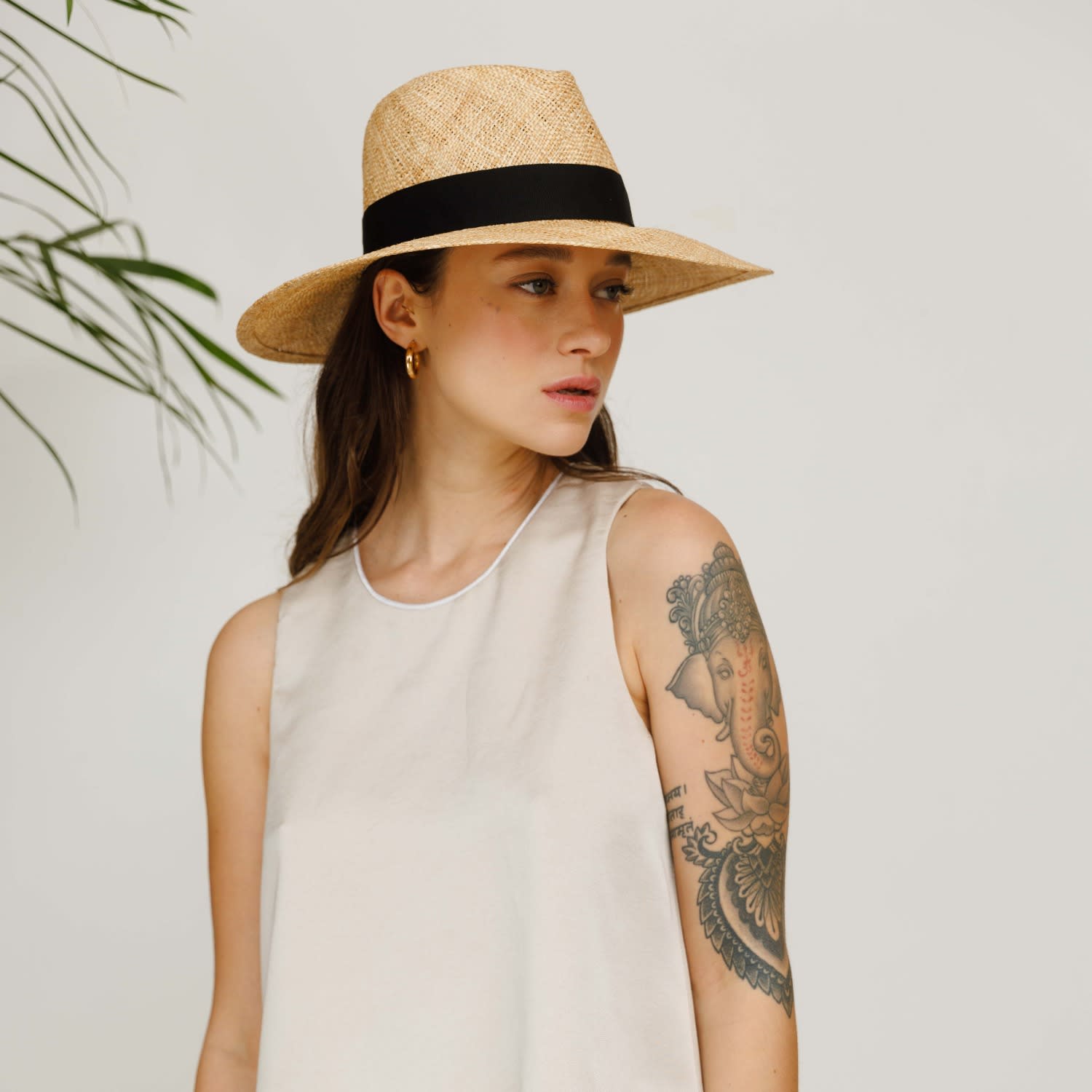 Wide brim fedora straw sales