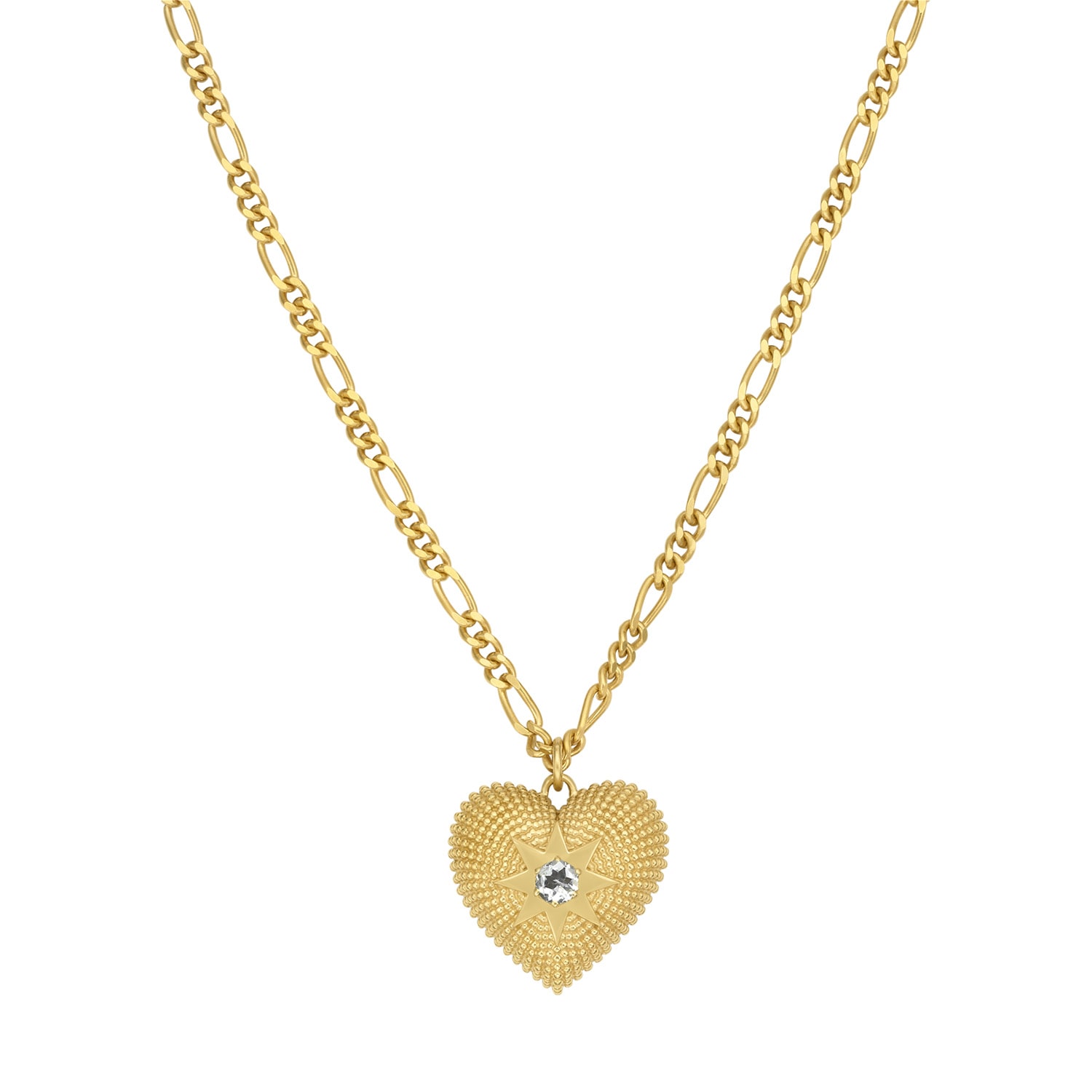 Zoe And Morgan Women's Brave Heart Necklace Gold Aquamarine