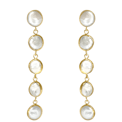 Laura Gray Women's White Freshwater Pearl Dangle Earrings