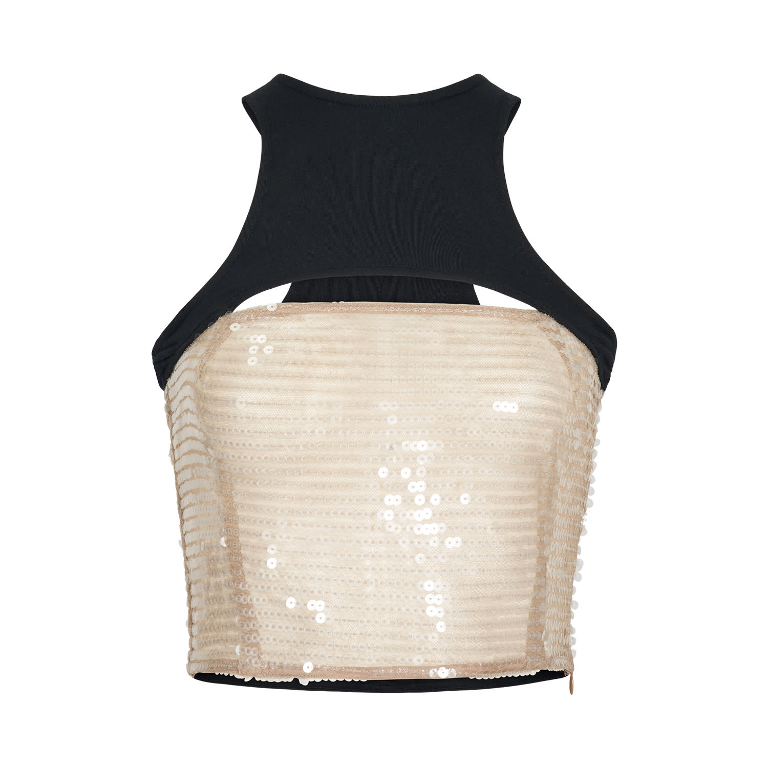 Egyptian Blue Women's Neutrals / Black Beige Black Cropped Sequin Tank Top