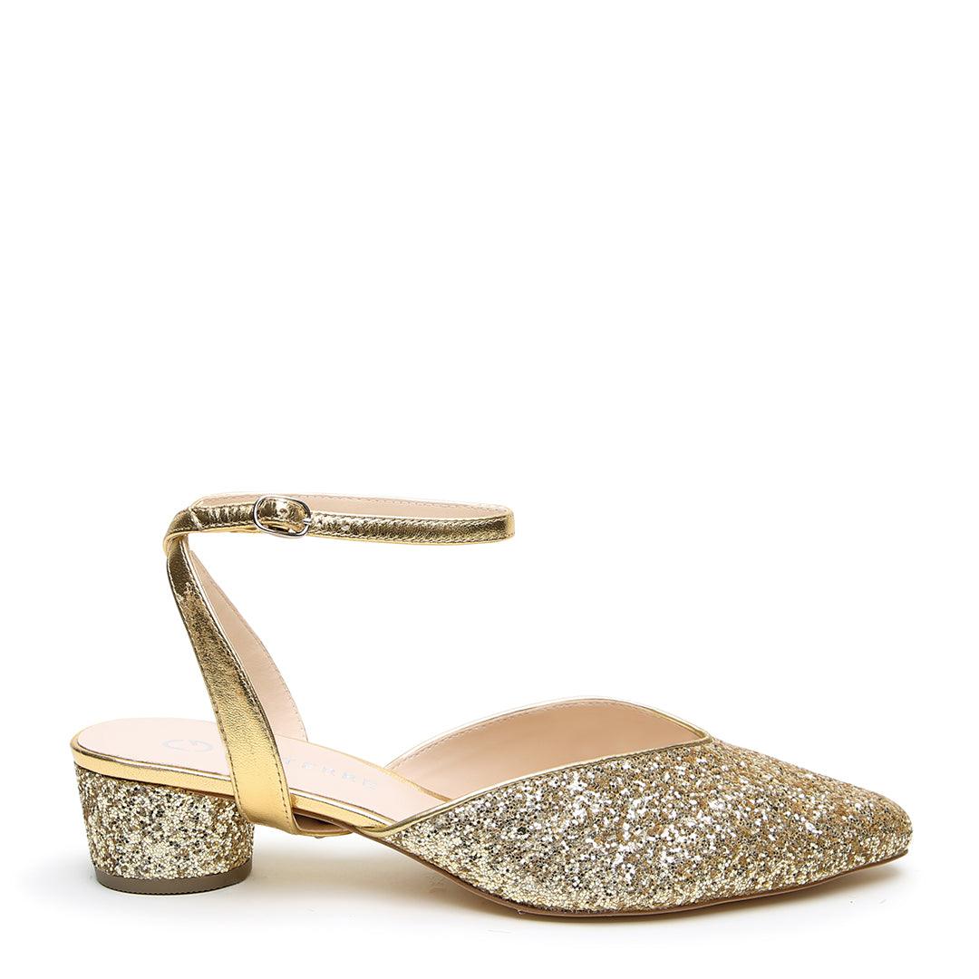 Alterre Women's Gold Gatsby Glitter Marilyn V Slide In Gold