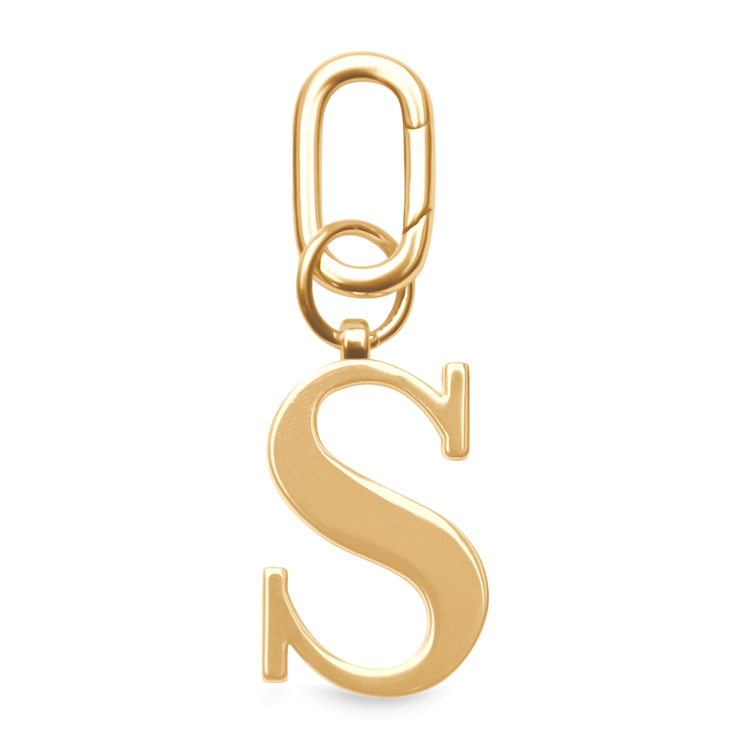 Gold Metal Letter Keyring - S Jlr London