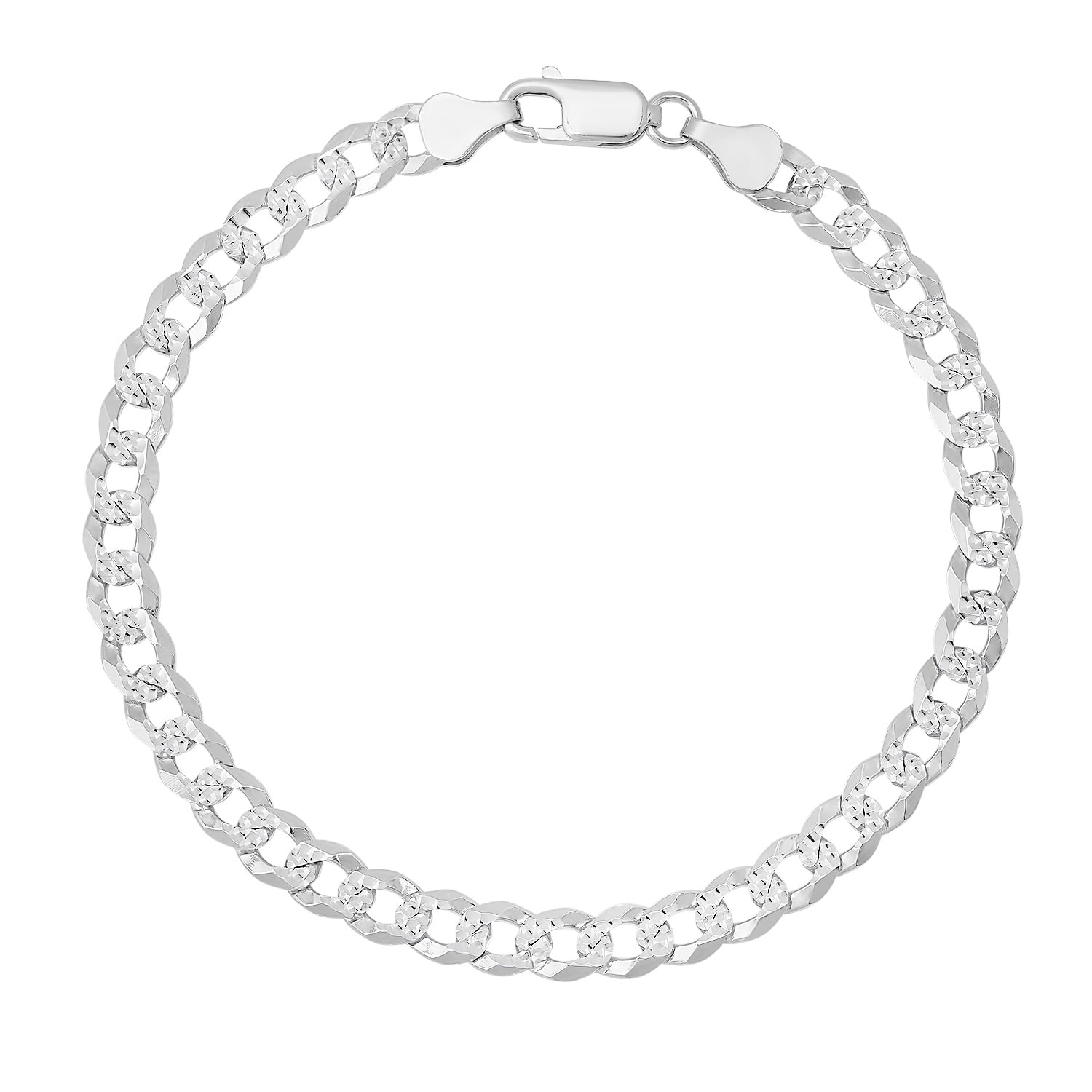 Kylie Harper Mens Thick 8.5" Italian Diamond-cut Miami Cuban Curb Chain Bracelet In Sterling Silver