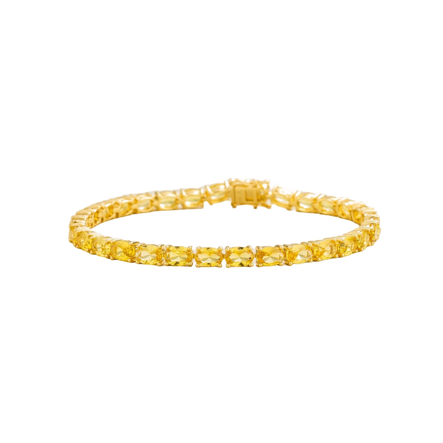 Women’s Gold / Yellow / Orange Salto Tennis Bracelet In Yellow Sapphire Set In Gold Juvetti