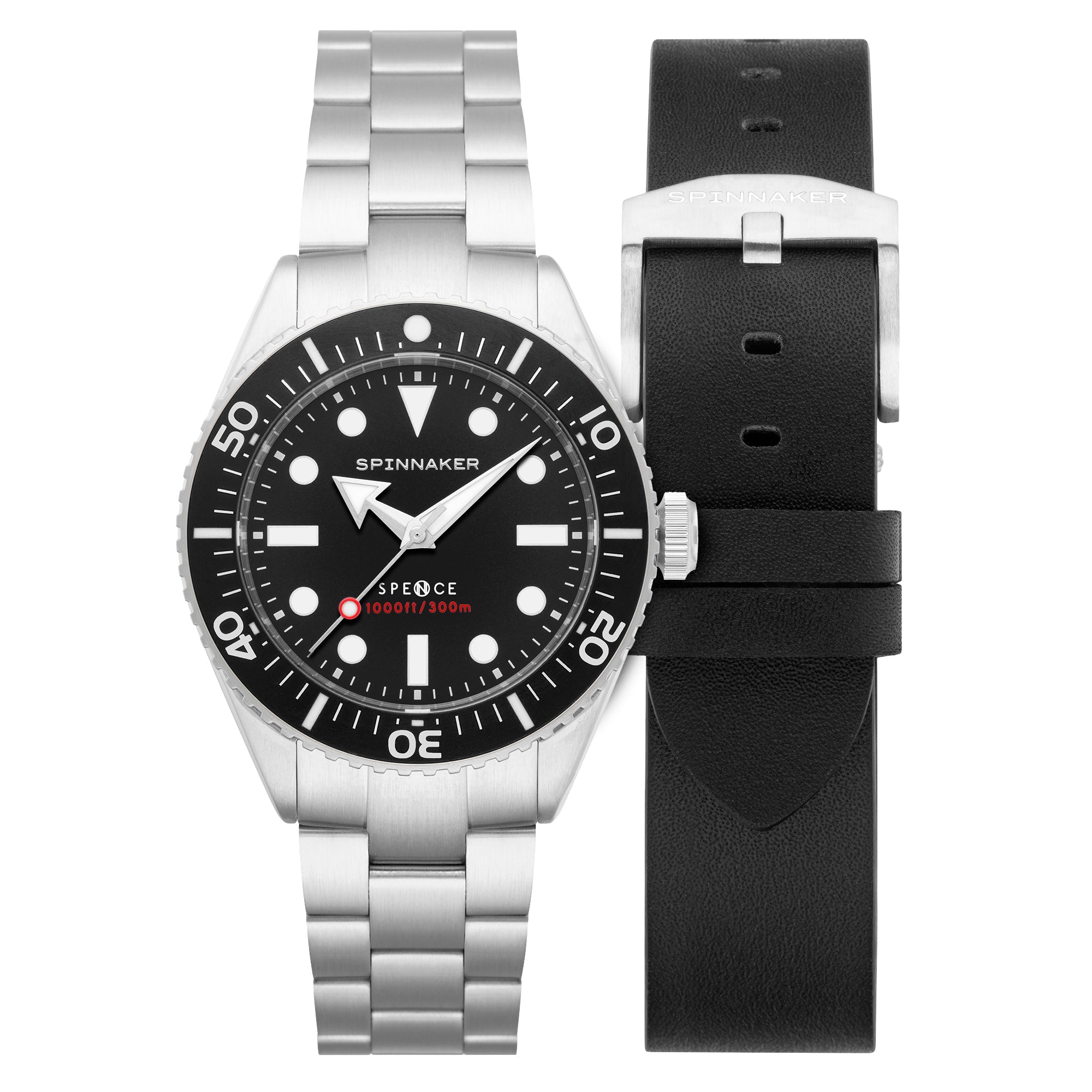 Spinnaker Women's  Spence Men's Japanese Automatic Pitch Black Watch In Black
