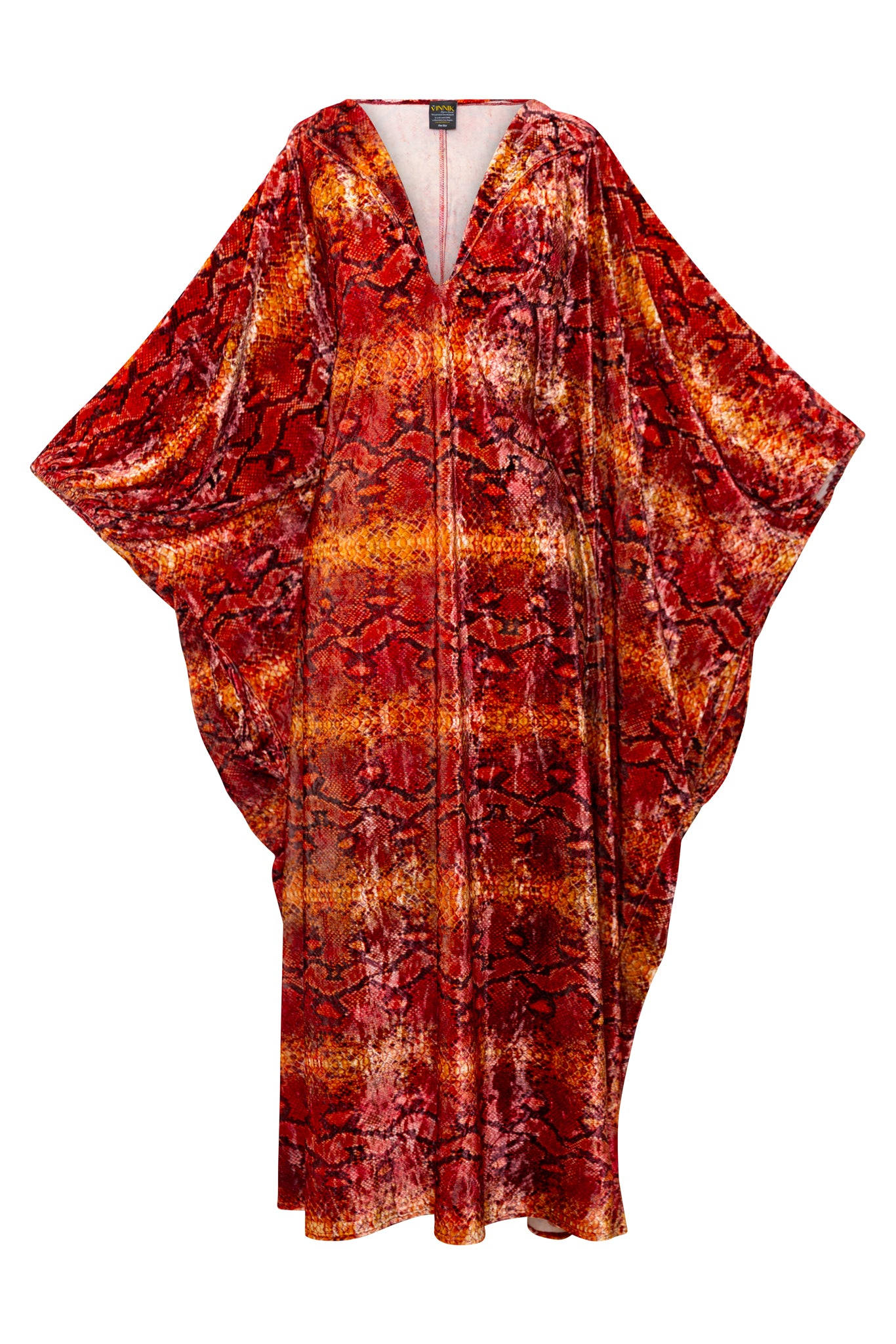 Byvinnik Women's Black / Brown / Red Glissando Kaftan In Storeria Velvet In Multi