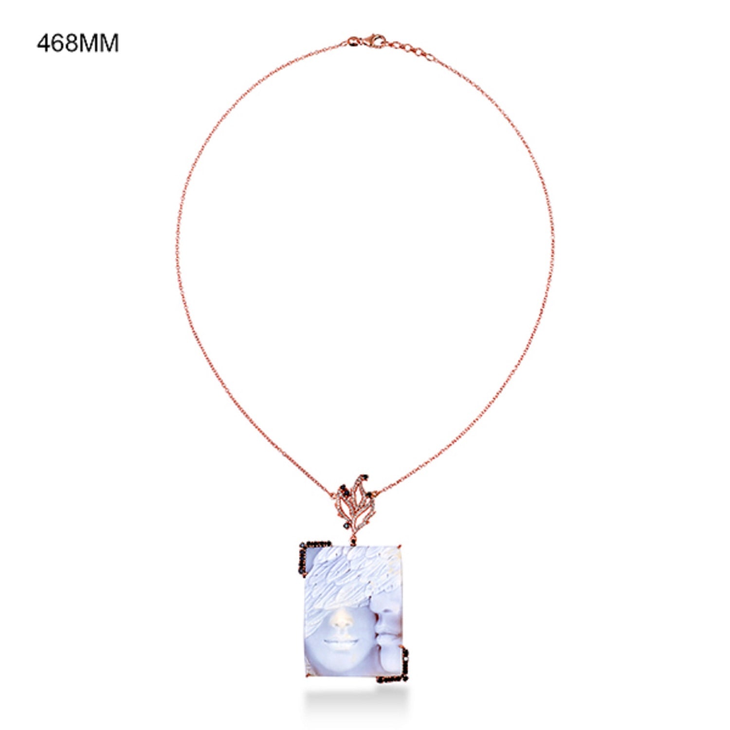 Artisan Women's Carving Shall & Diamond Cameos Choker Necklace In 18k Rose Gold