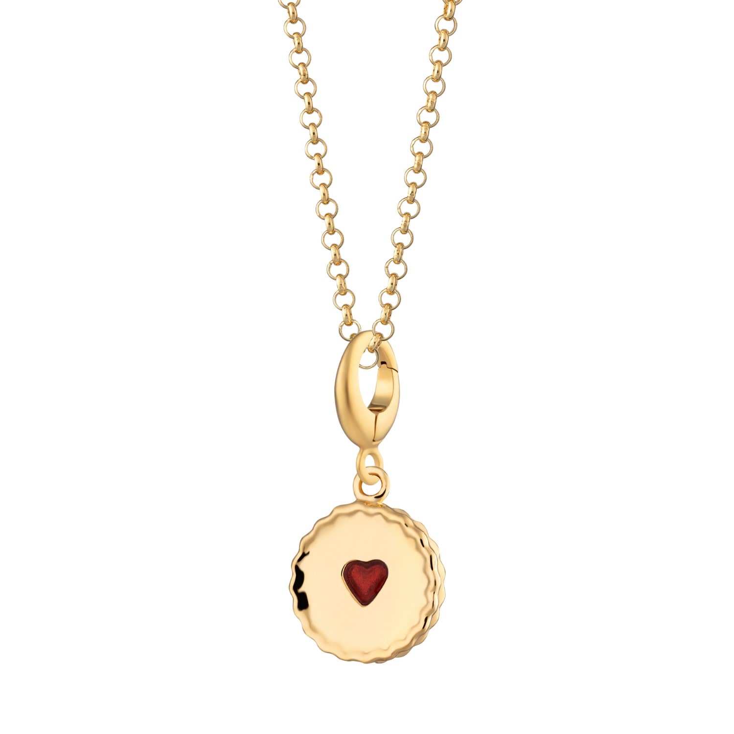 Lily Charmed Women's Gold Plated Jammie Dodger Biscuit Charm Necklace