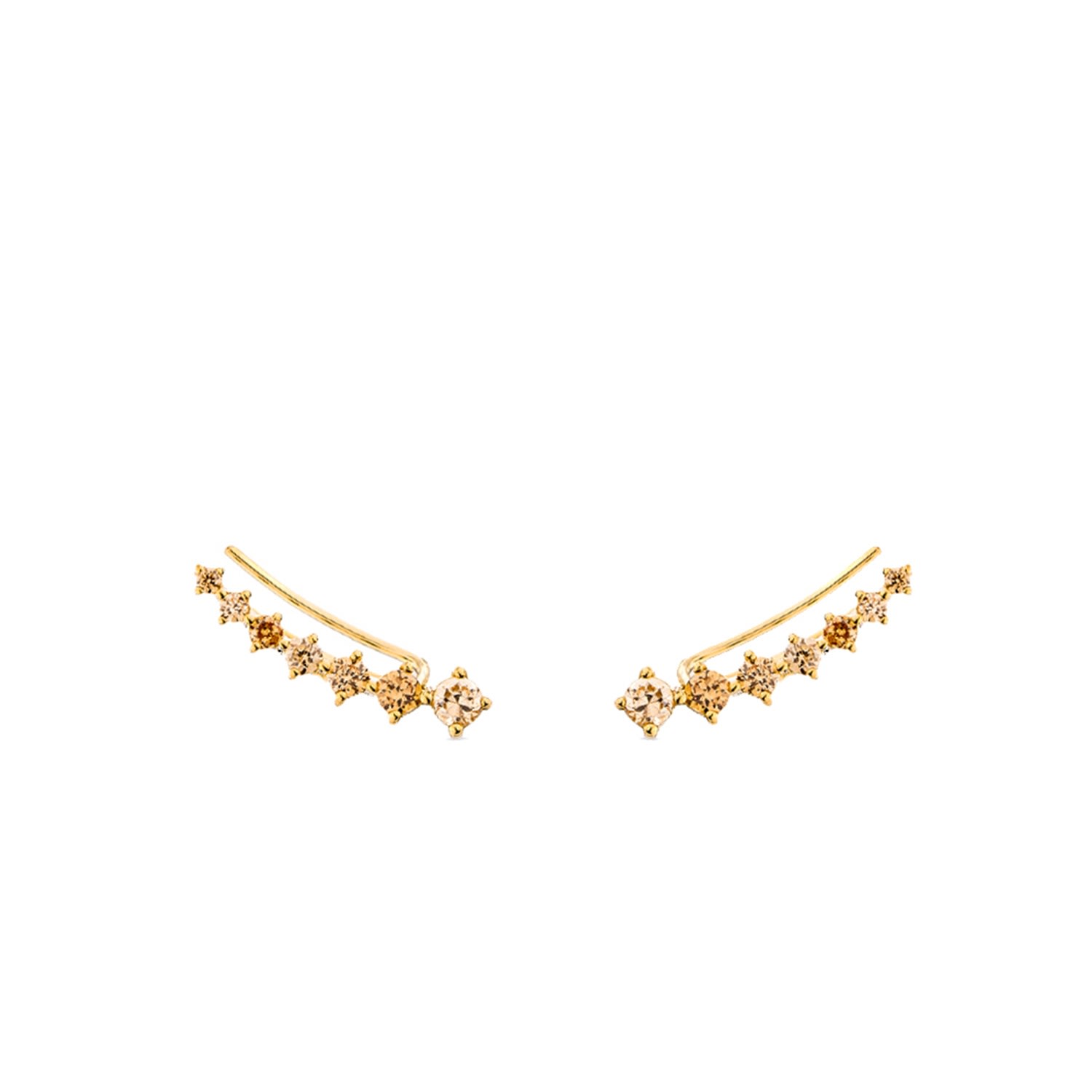 Sally Skoufis Women's Yellow / Orange / Gold Complete Ear Climber With Man Made Cz Diamond Stimulant In Sterling S In Multi