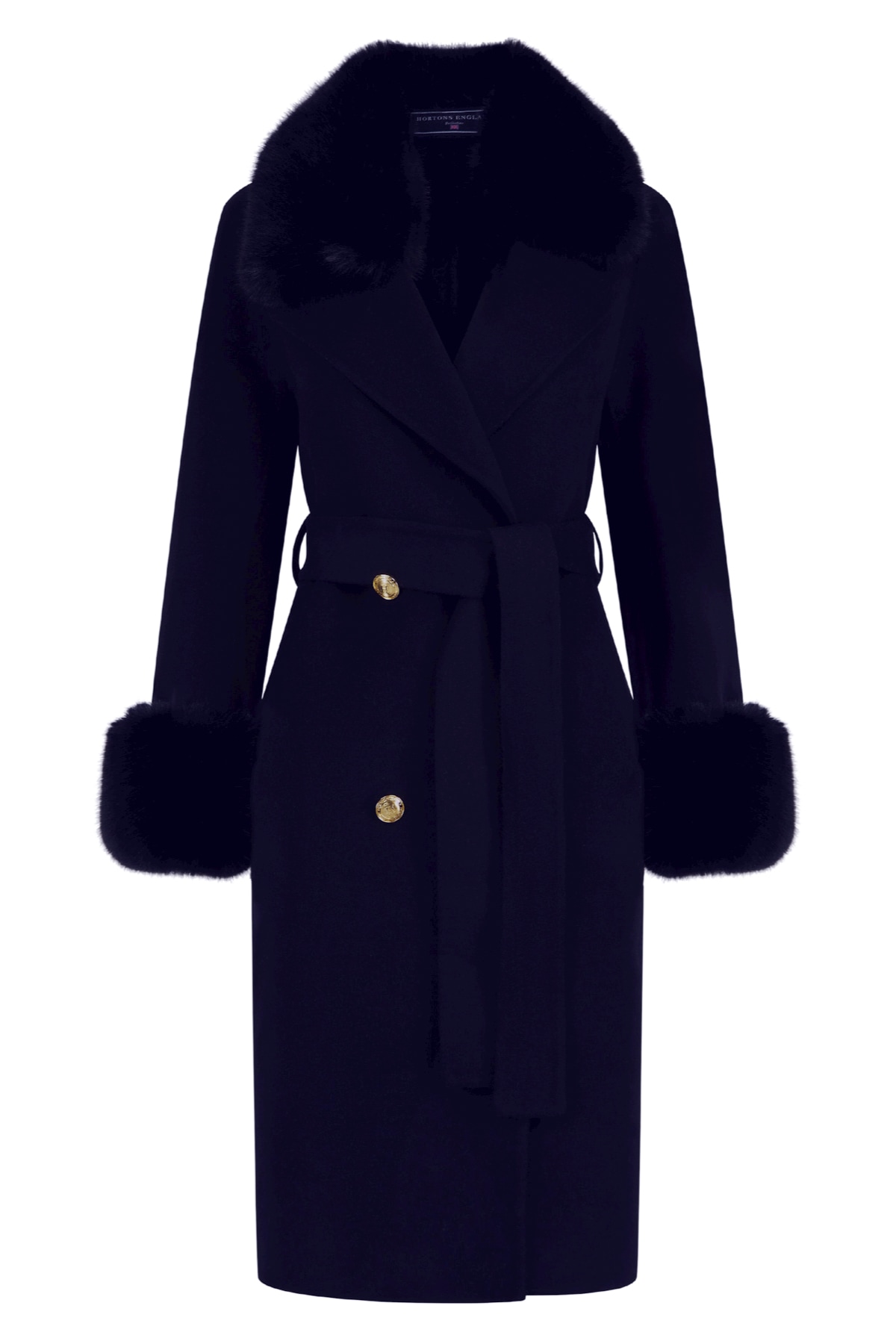 Women’s Blue Buckingham Cashmere Coat Navy Small Hortons England