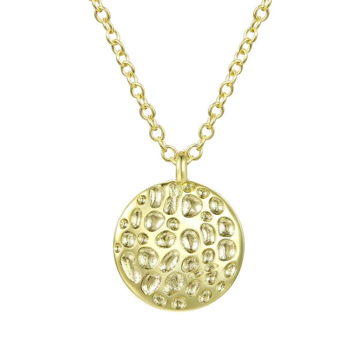 Genevive Jewelry Women's Rachel Glauber Gold Plated Engraved Pendant Necklace In Gold