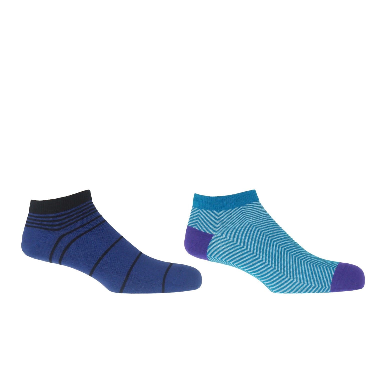 Peper Harow - Made In England Blue Retro Royal Navy & Lux Taylor Marine Men's Trainer Socks Bundle In Blue