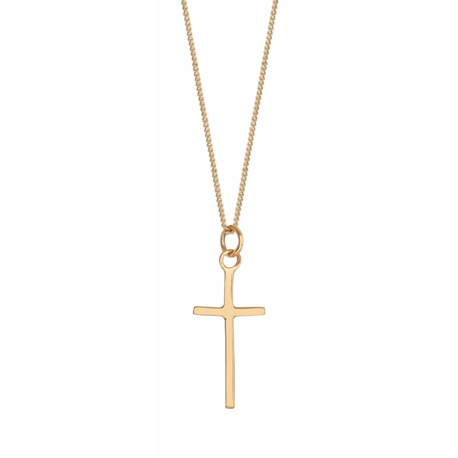 Lime Tree Design Women's Cross Pendant Necklace 14ct Solid Gold
