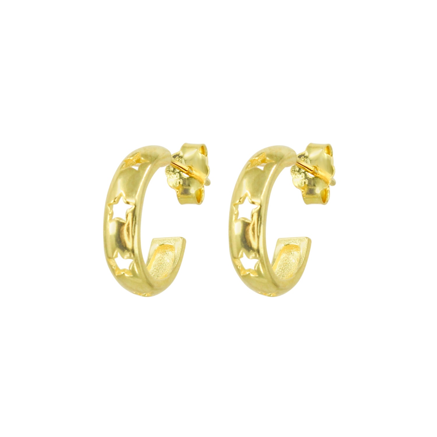 Women’s Gold Cosmic Star Hoop Earrings Lucky Eleven