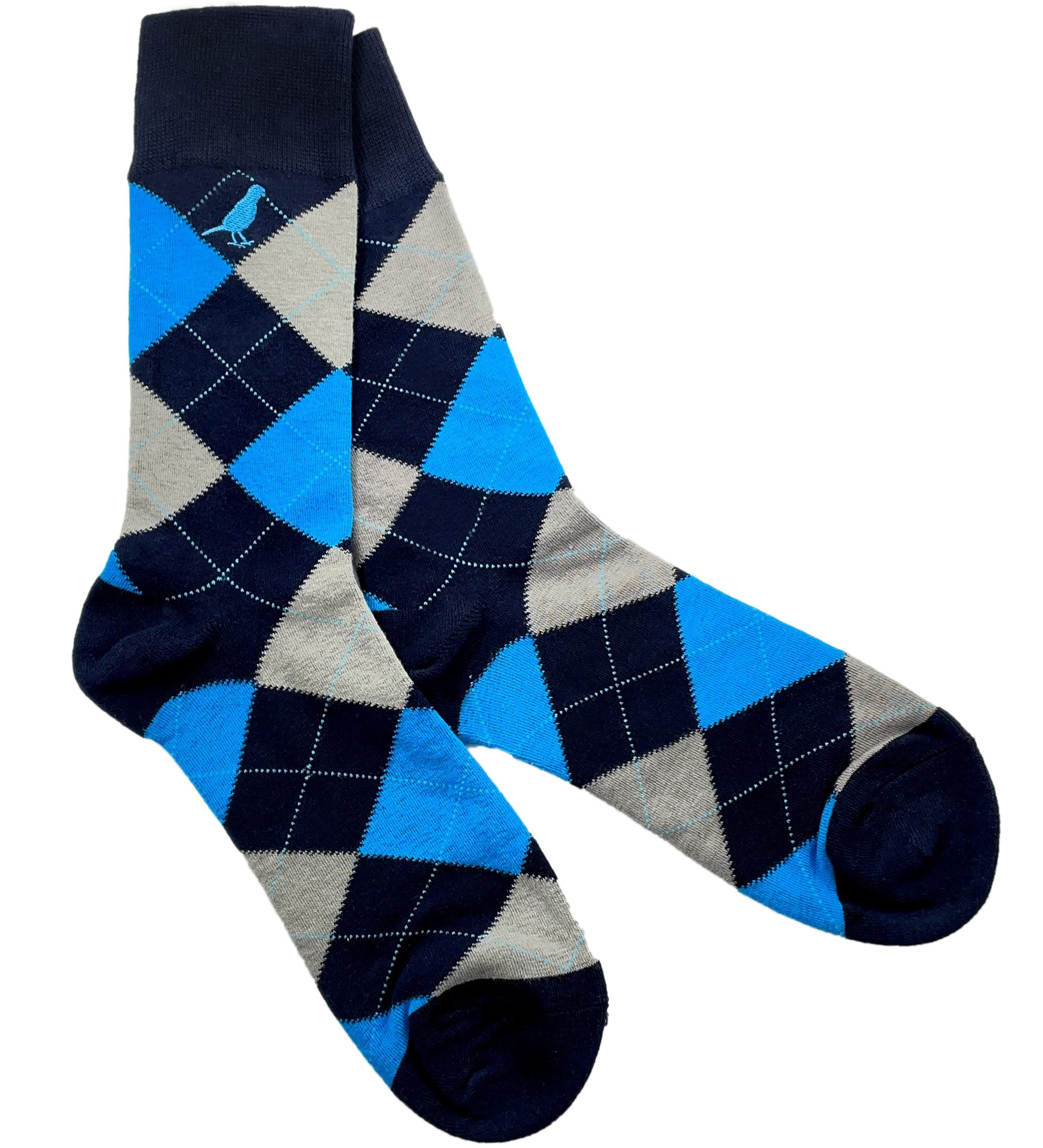 Men’s Blue / Grey Argyle Navy & Blue One Size Whalley Finch