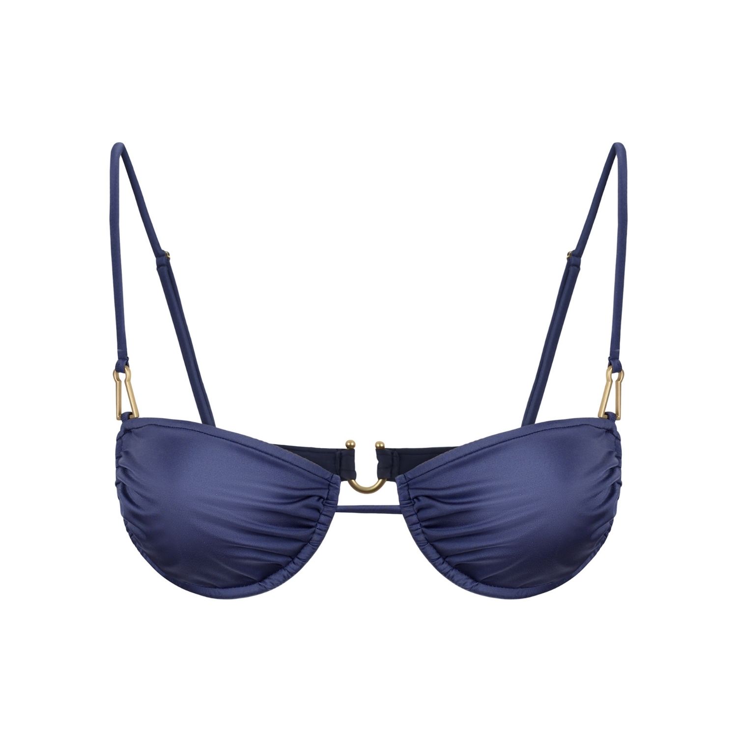 Women's Blue Gala Bikini Top In Charcoal | Extra Small | Bianca Resortwear