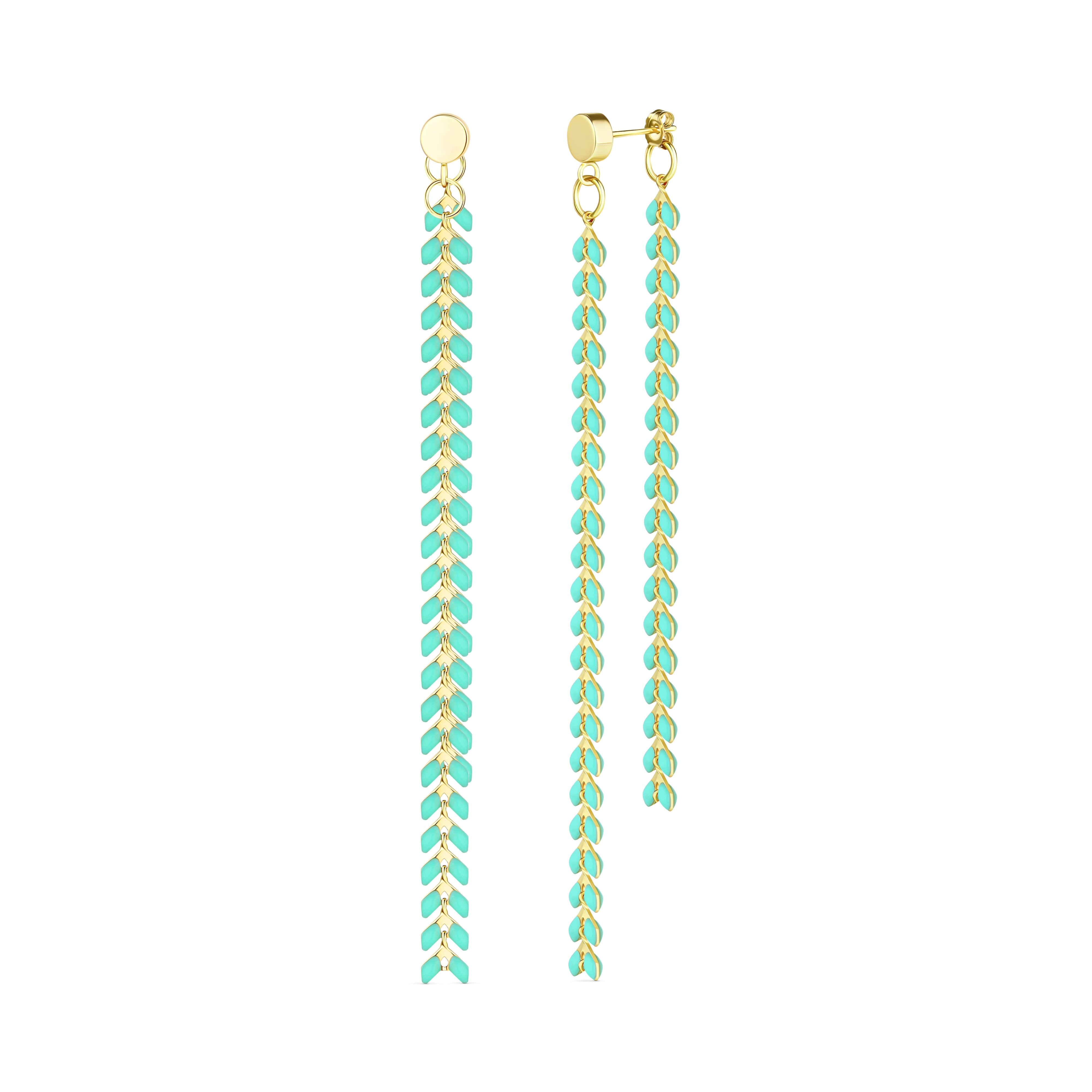 Rejected Hearts Club Women's Blue Elegante Turquoise Chevron Earrings In Blue
