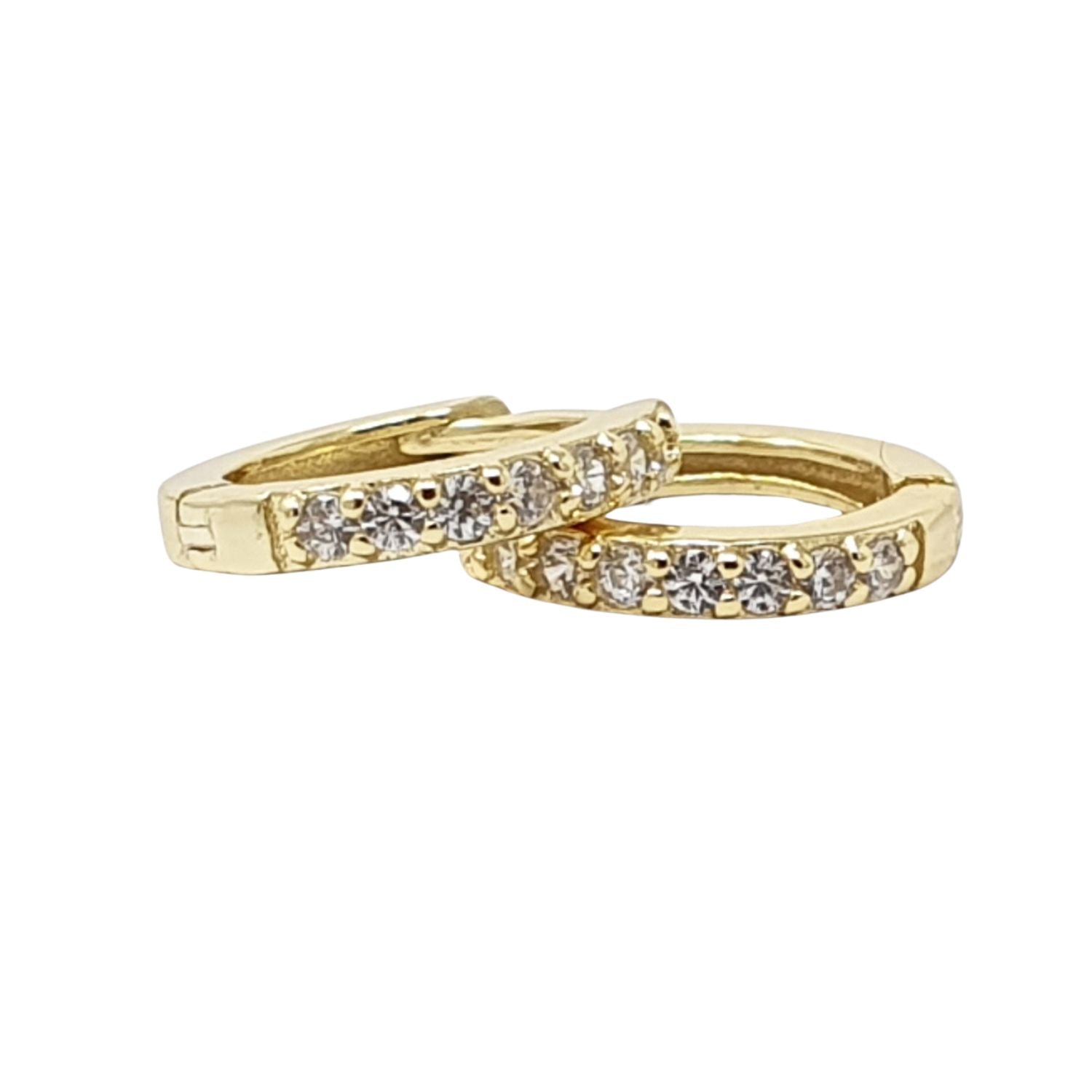 Harfi Women's Gold / Grey April Birthstone Crystal Small Huggie Hoop Earrings In Multi