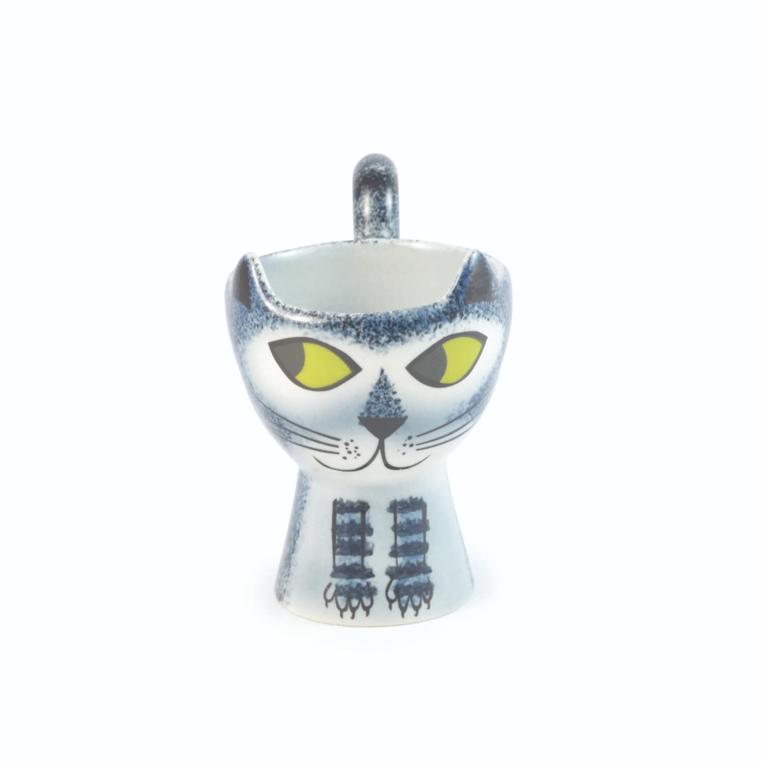 Hannah Turner Grey Tabby Cat Egg Cup In Gray