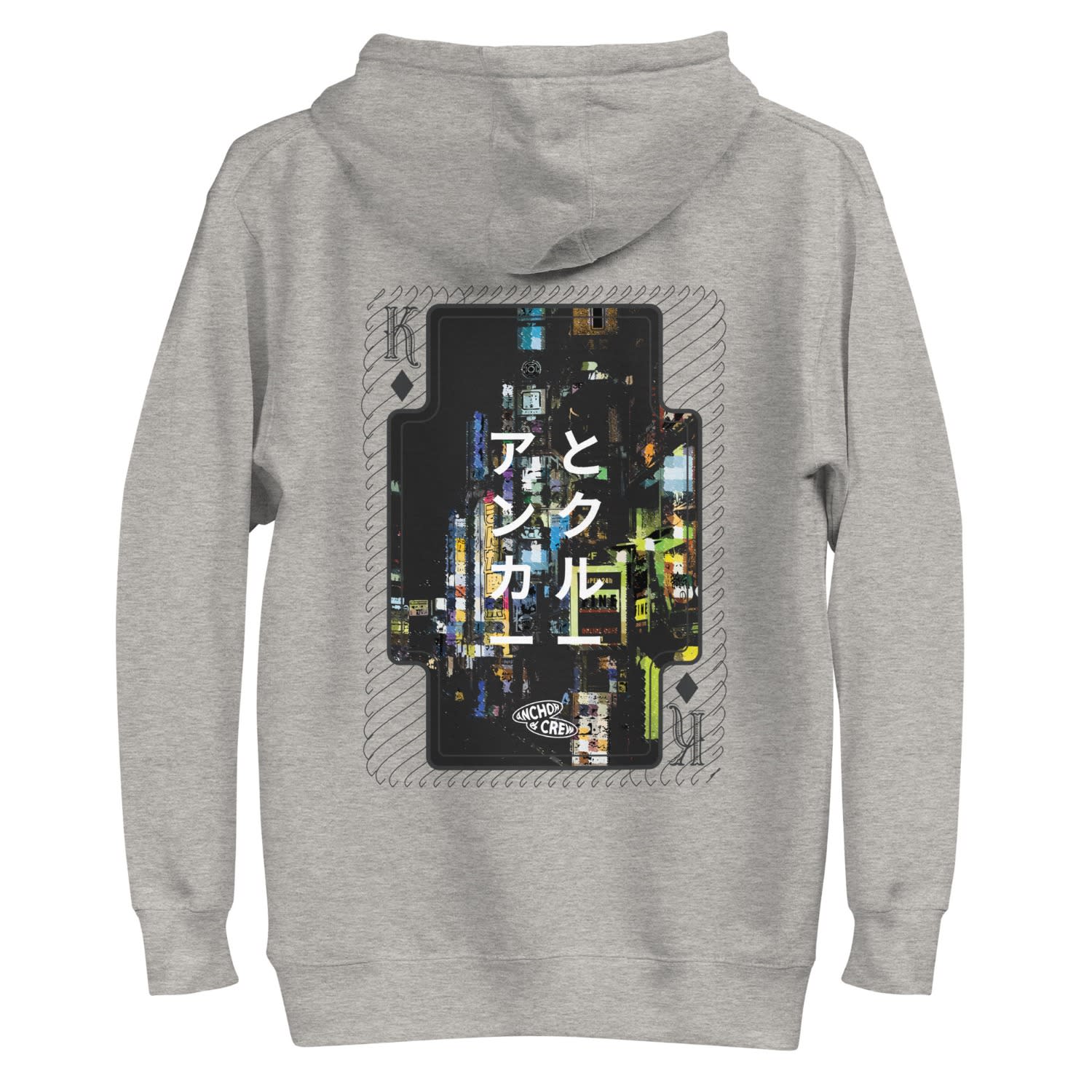 Anchor & Crew Carbon Grey Two Japan Gurafiku Cotton Blend Hoodie - Women In Grey