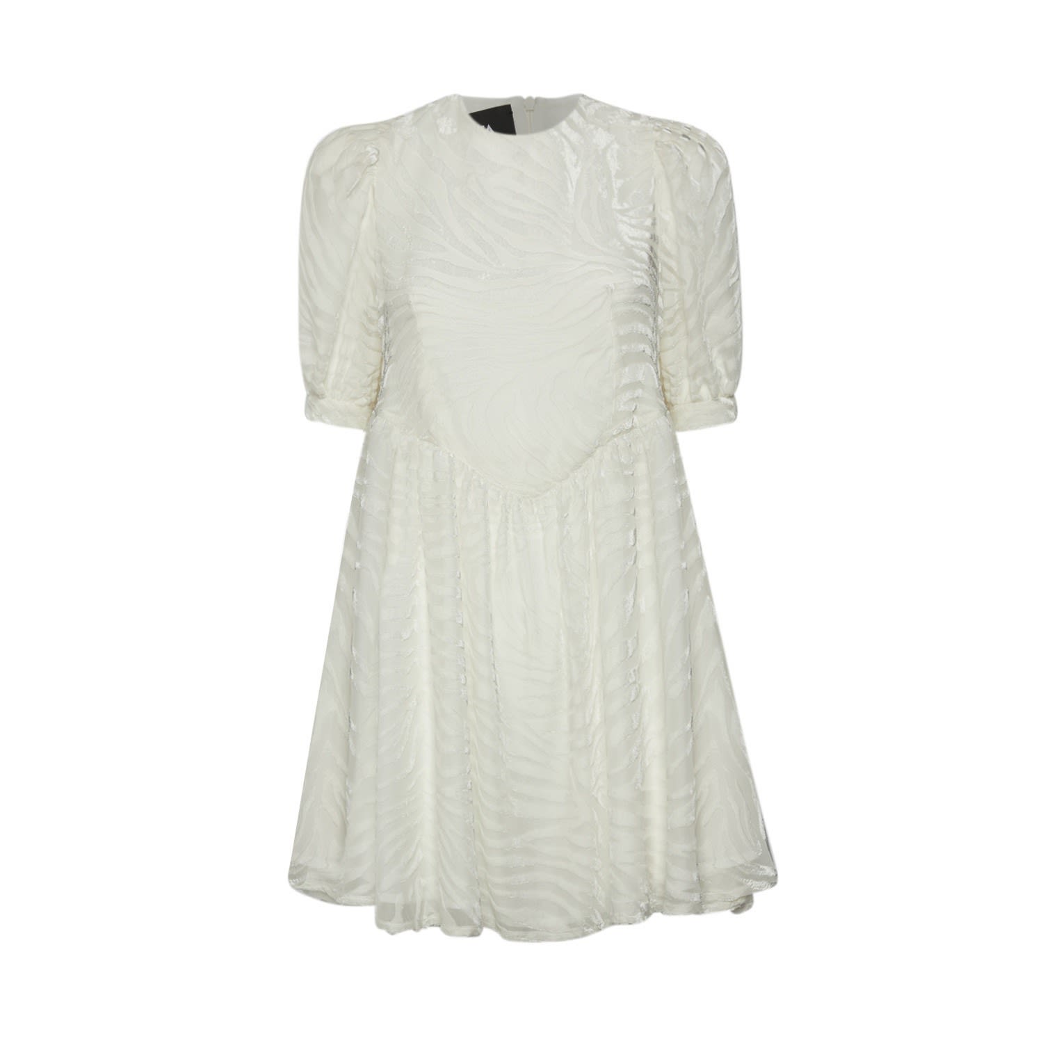 Women’s Chrissie Mini White Devoré-Velvet Dress Small Sveta Milano