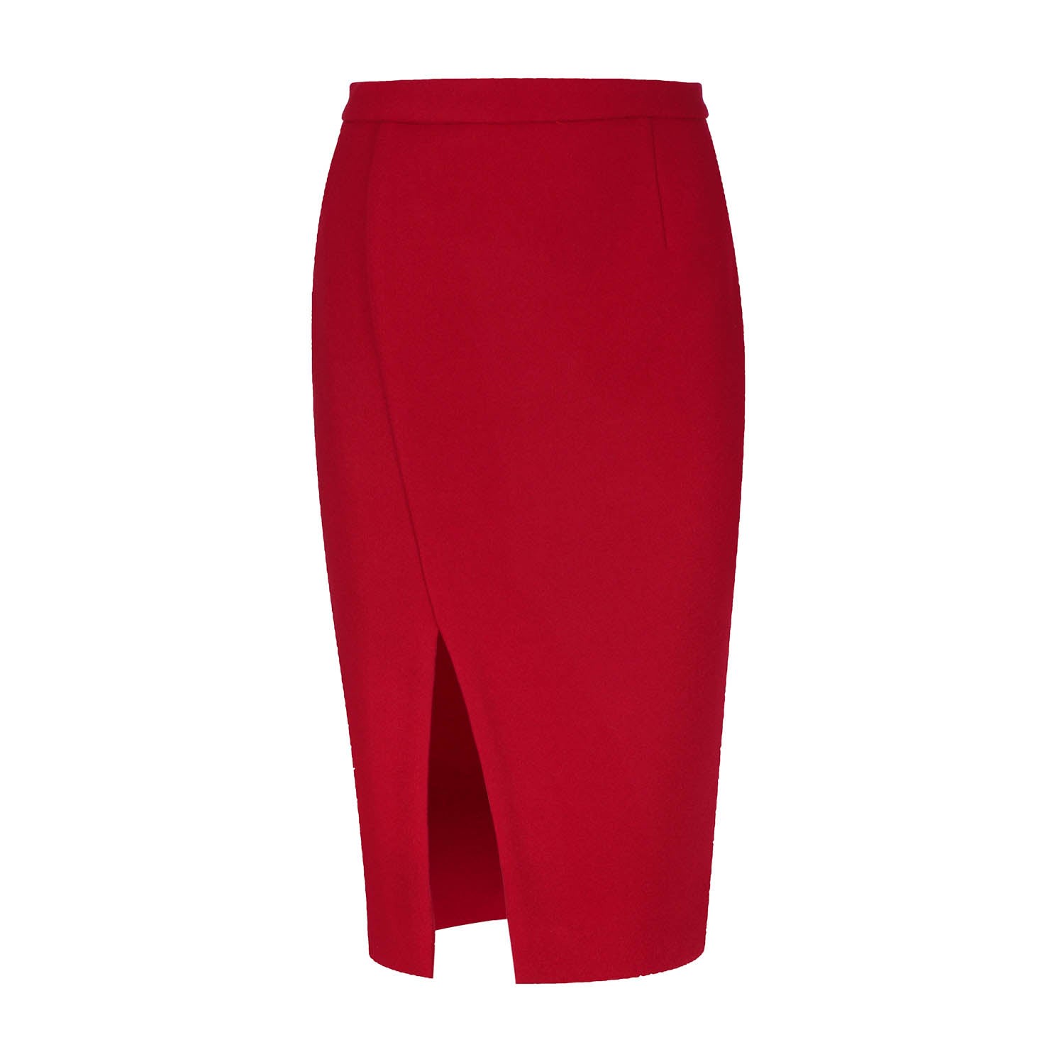 Conquista Women's Dark Red Faux Mouflon Pencil Skirt In Red