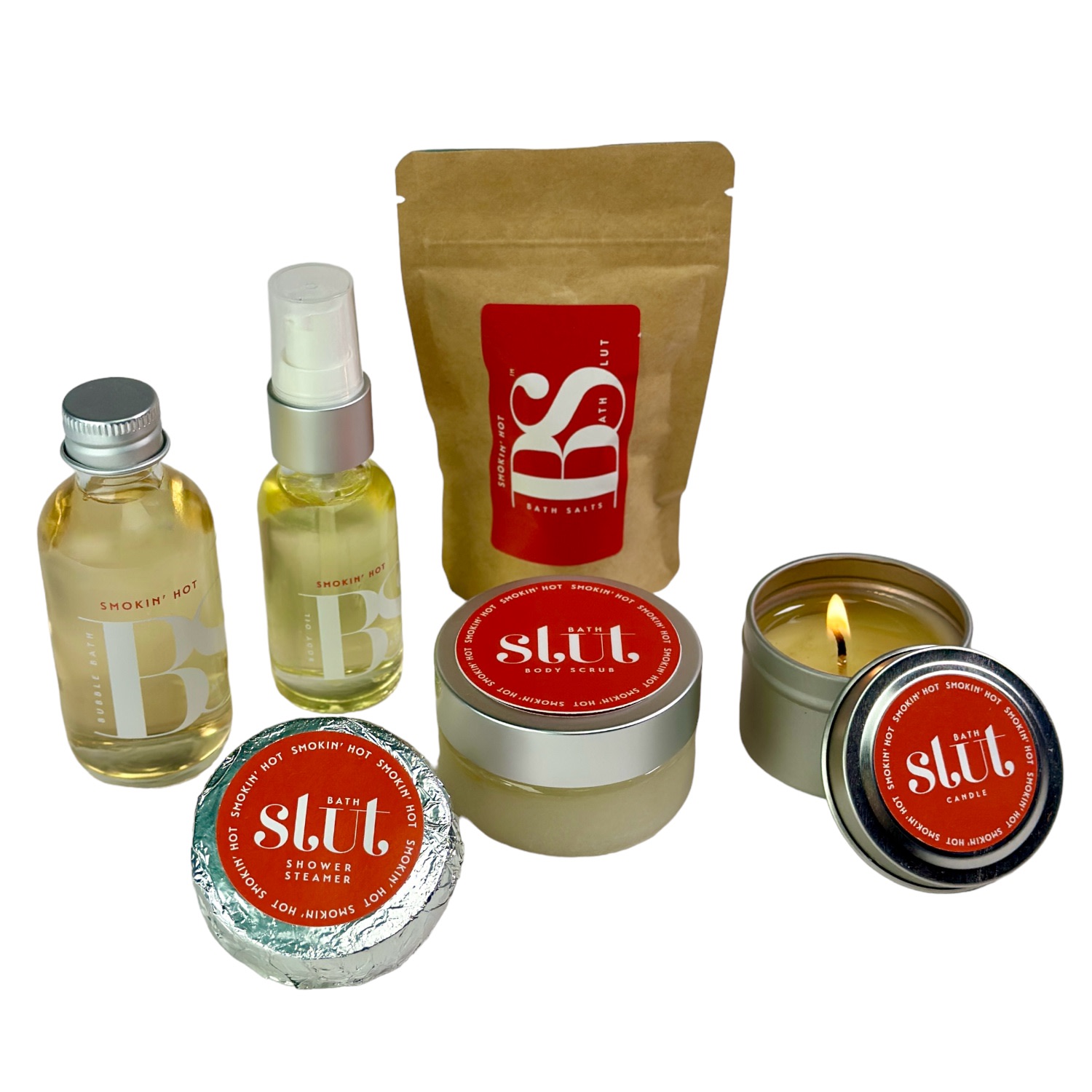 Bath Slut Red Bath & Body Care Gift Set -smokin Hot - Jasmine In Red