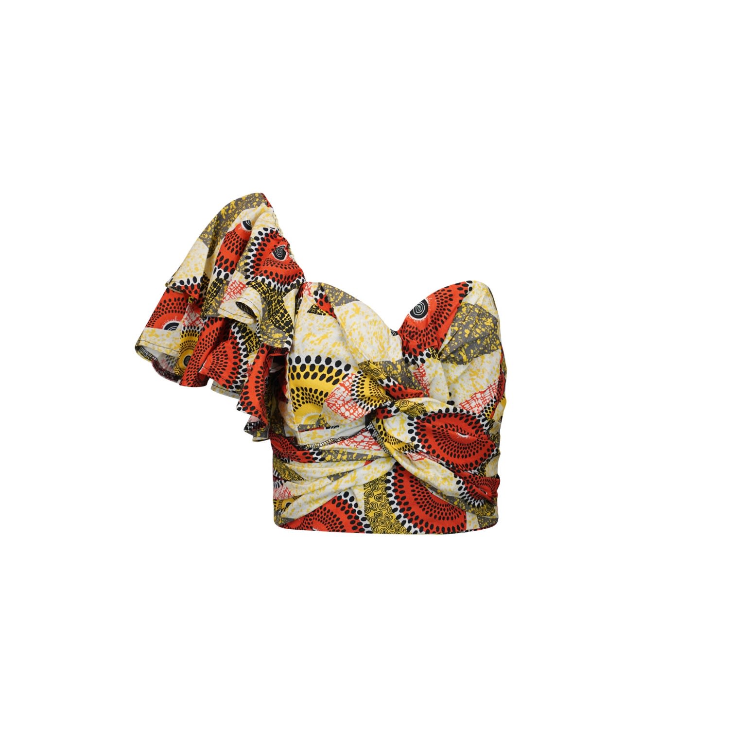 Women’s Yellow / Orange / Red Sobechi One Shoulder Top - Beige - Red - Yellow Dreamy Mirage Go Oa Og Medium Oliveankara