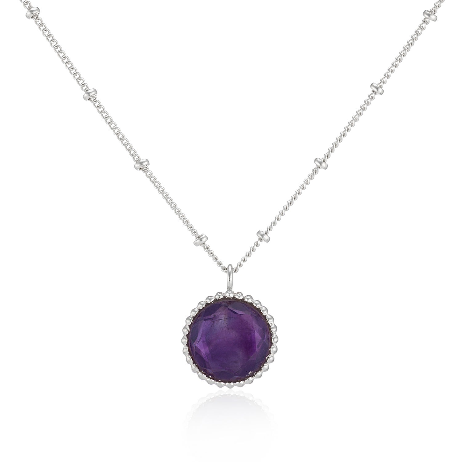 Auree Jewellery Women's Pink / Purple Barcelona Silver February Birthstone Necklace Amethyst