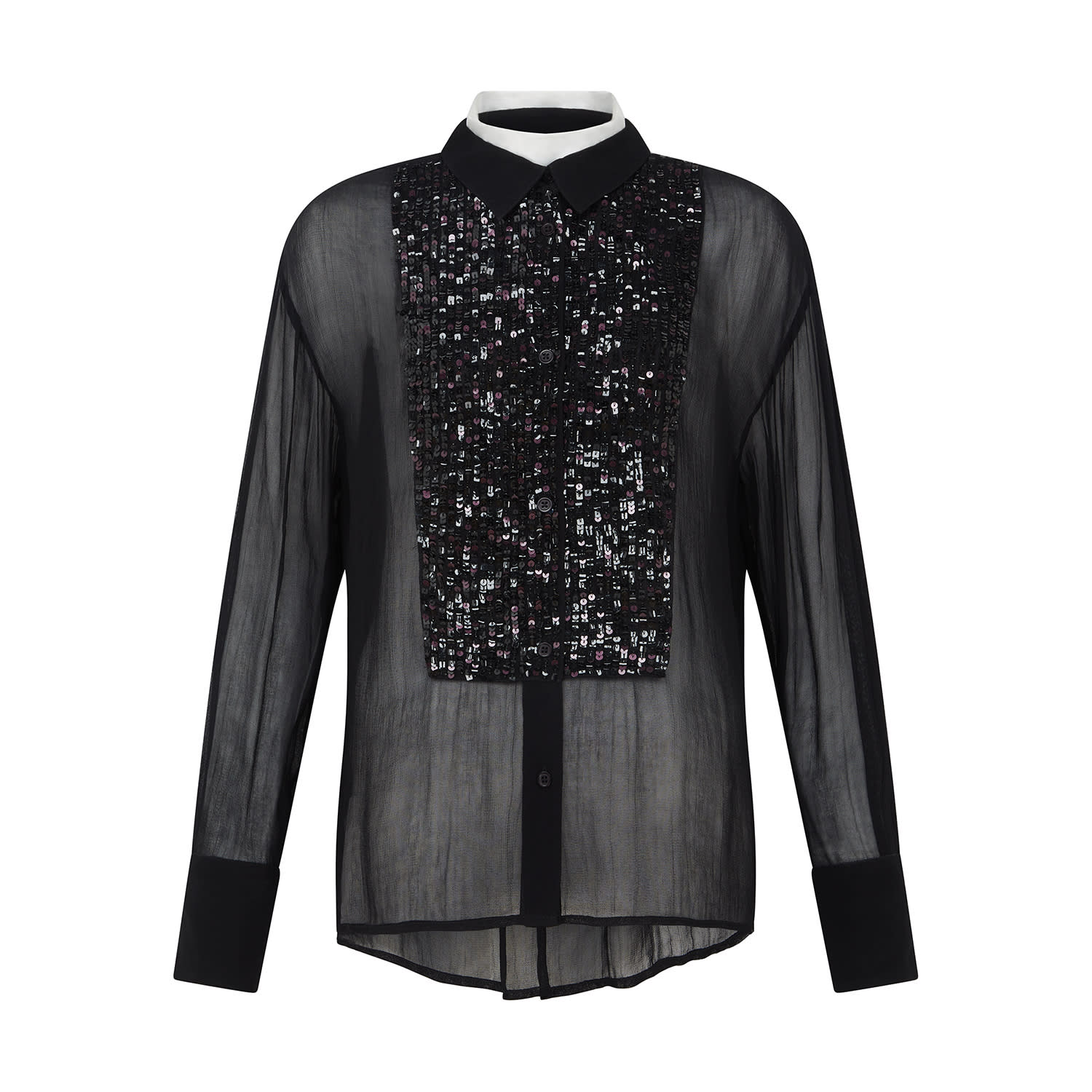Rose & Nancy Women's Faye Black Sequin Shirt In Black