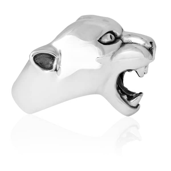 Gucci Panther Ring Silver With Diamond In Metallic