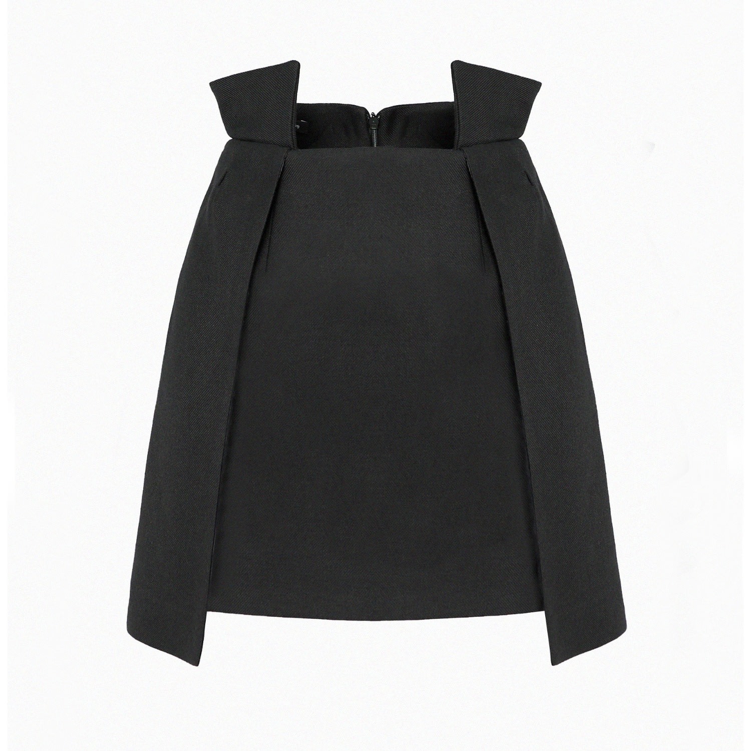 Avenue No.29 Women's Wool Blend Wrap Mini Skirt - Black In Black
