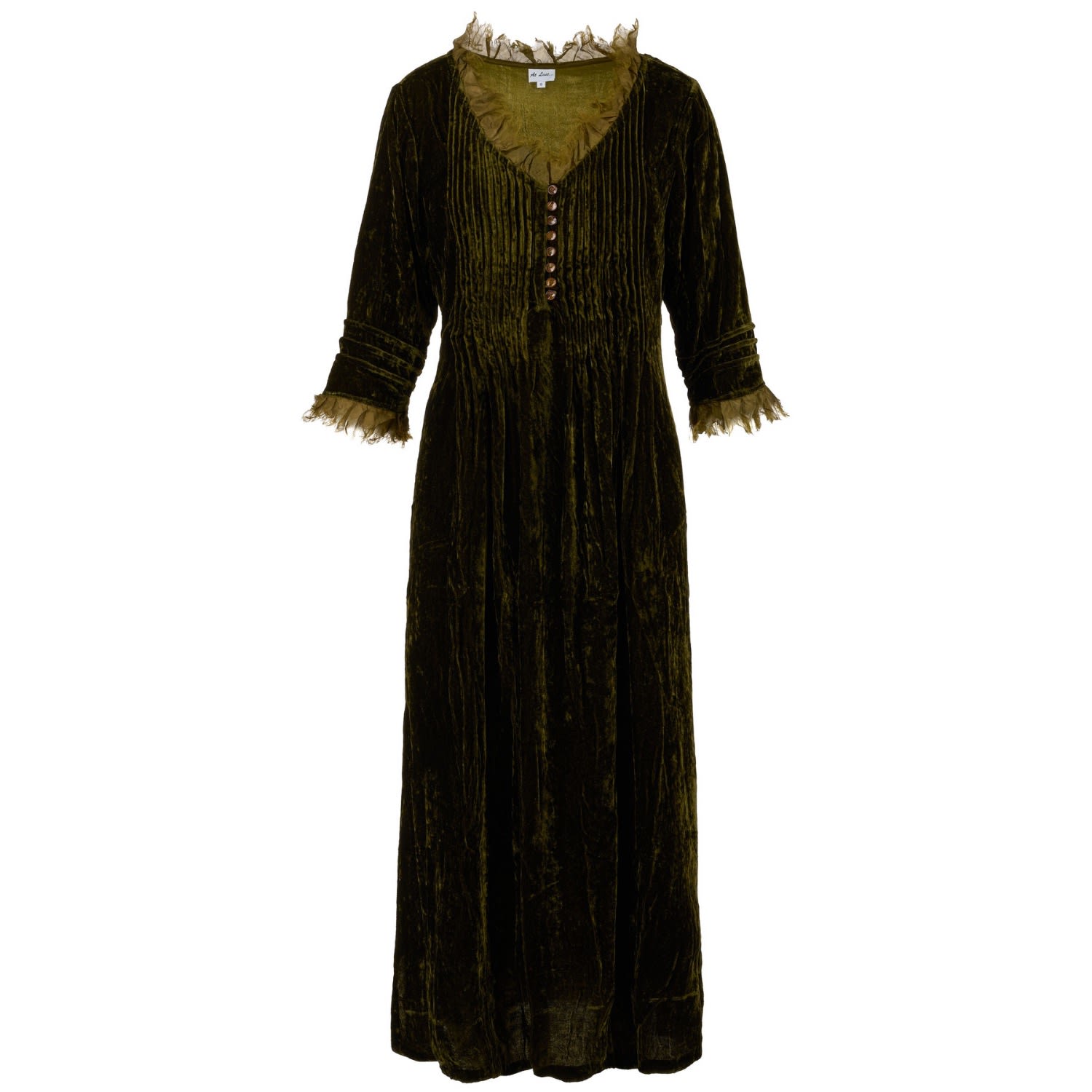 Women’s Green Silk Velvet Annabel Midi Dress Olive XXXL At Last...