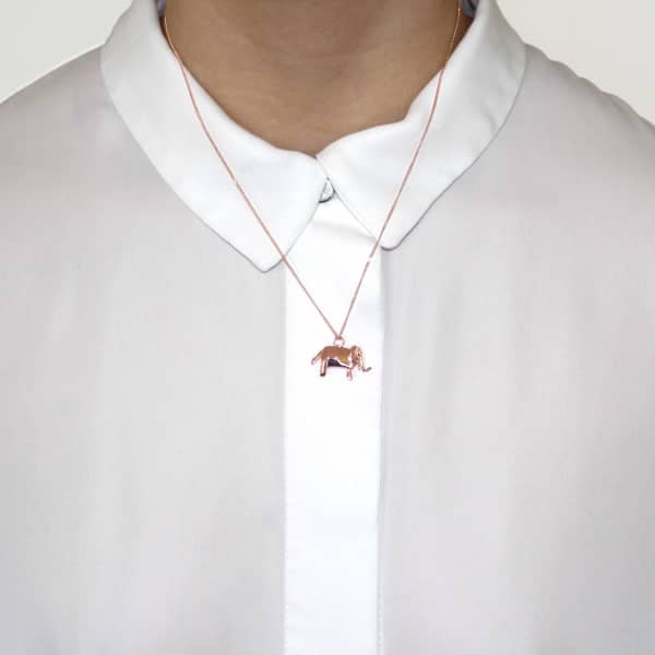 Gucci Mini Elephant Necklace Rose Gold