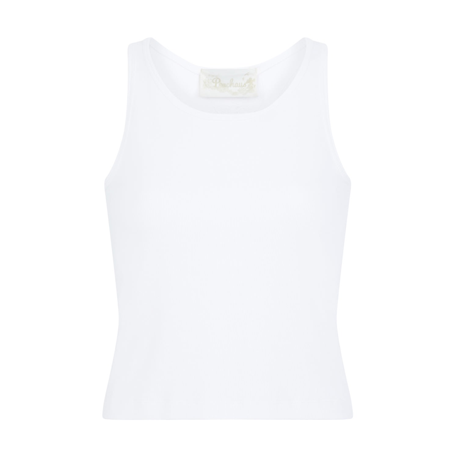 Women’s Teasel Ribbed Cotton Vest - Glacier White Medium Peachaus