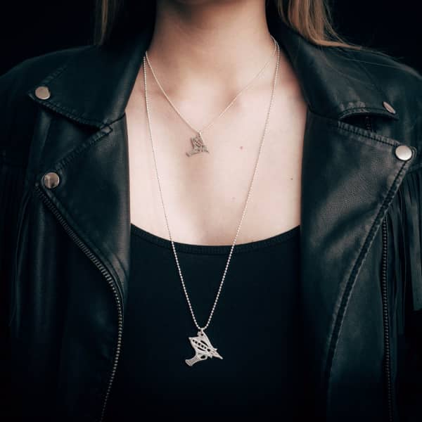 Cartergore Medium Silver Ray Gun Pendant Necklace In Pendant