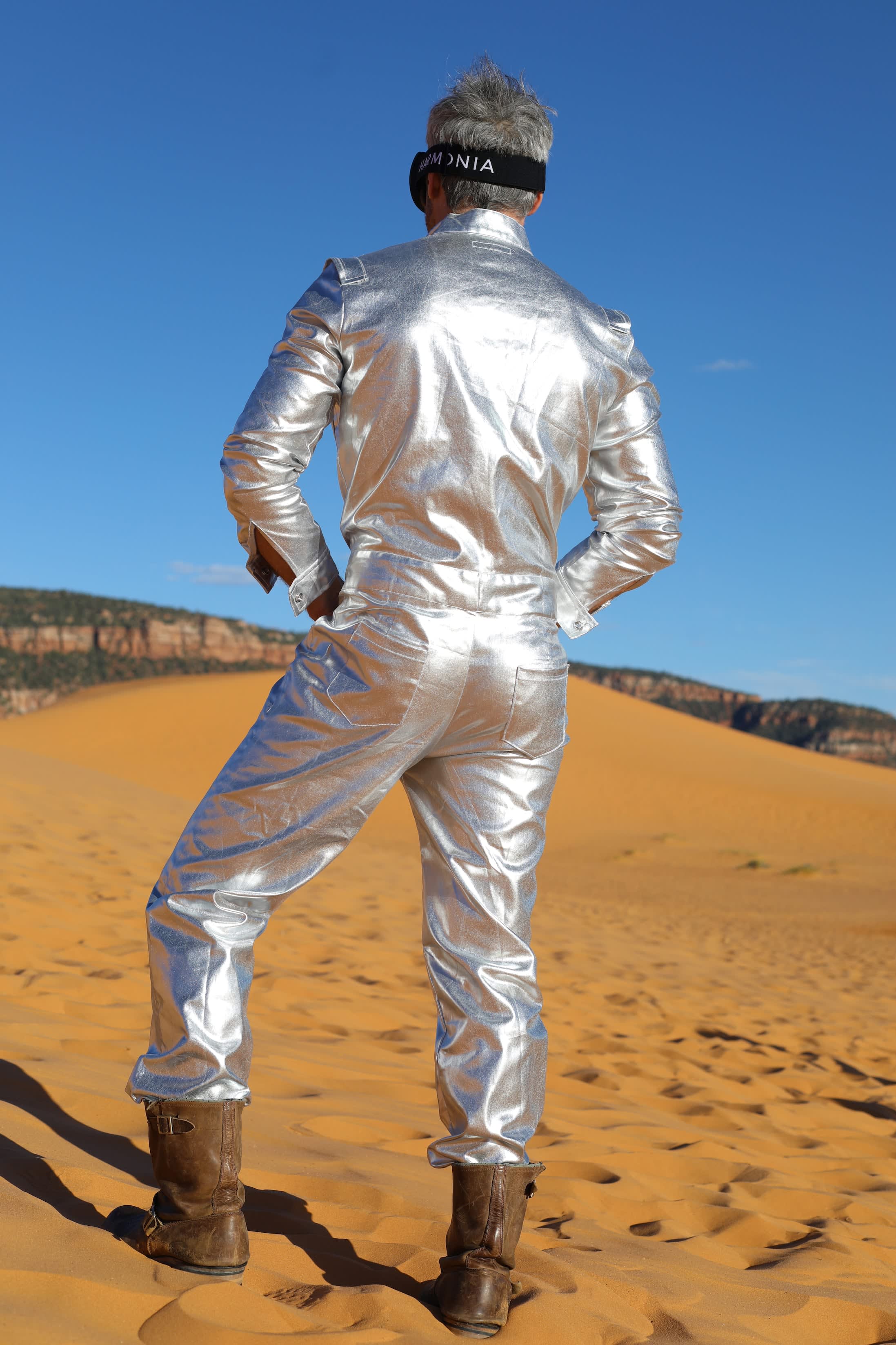 Lemuria Men's Silver Denim Jumpsuit By Dani Watanabe | HARMONIA NY