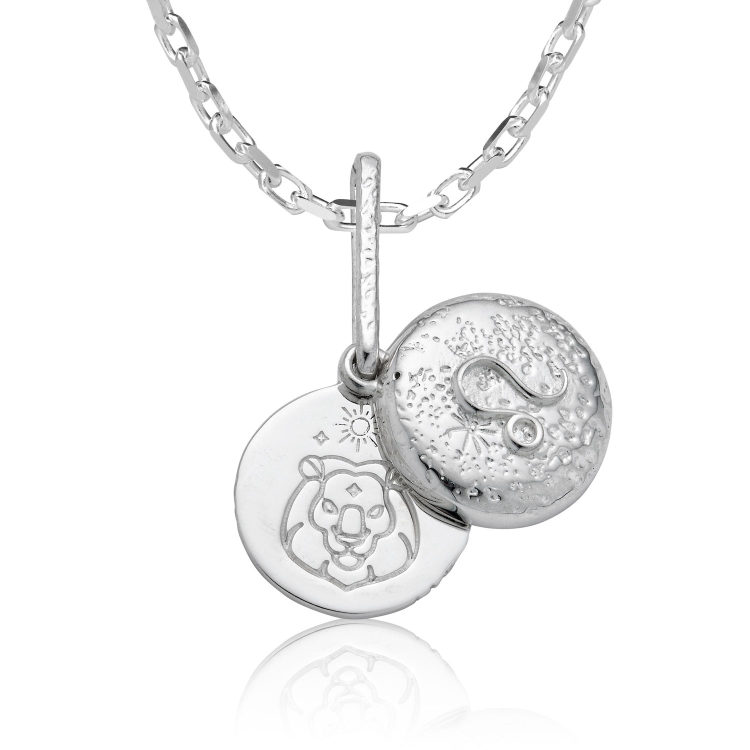 Cartography Women's Leo Zodiac Locket Necklace In Sterling Silver In Silver
