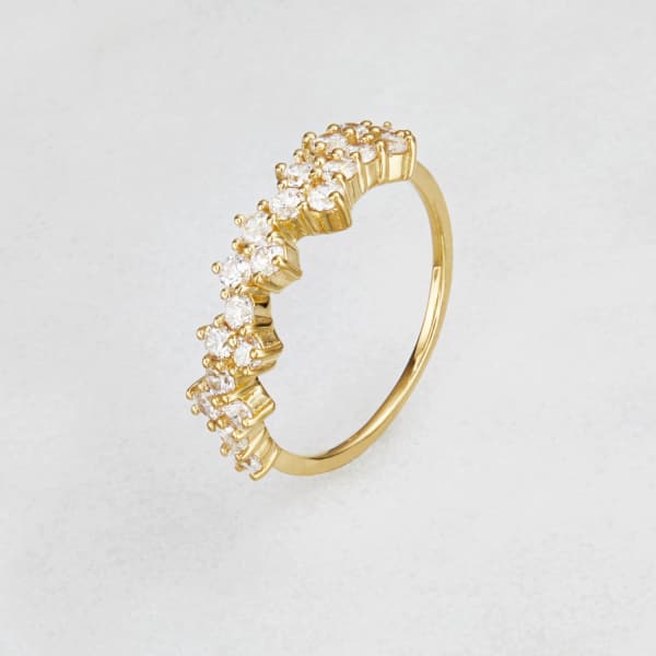 Lily & Roo Gold Diamond Style Cluster Ring In Cluster