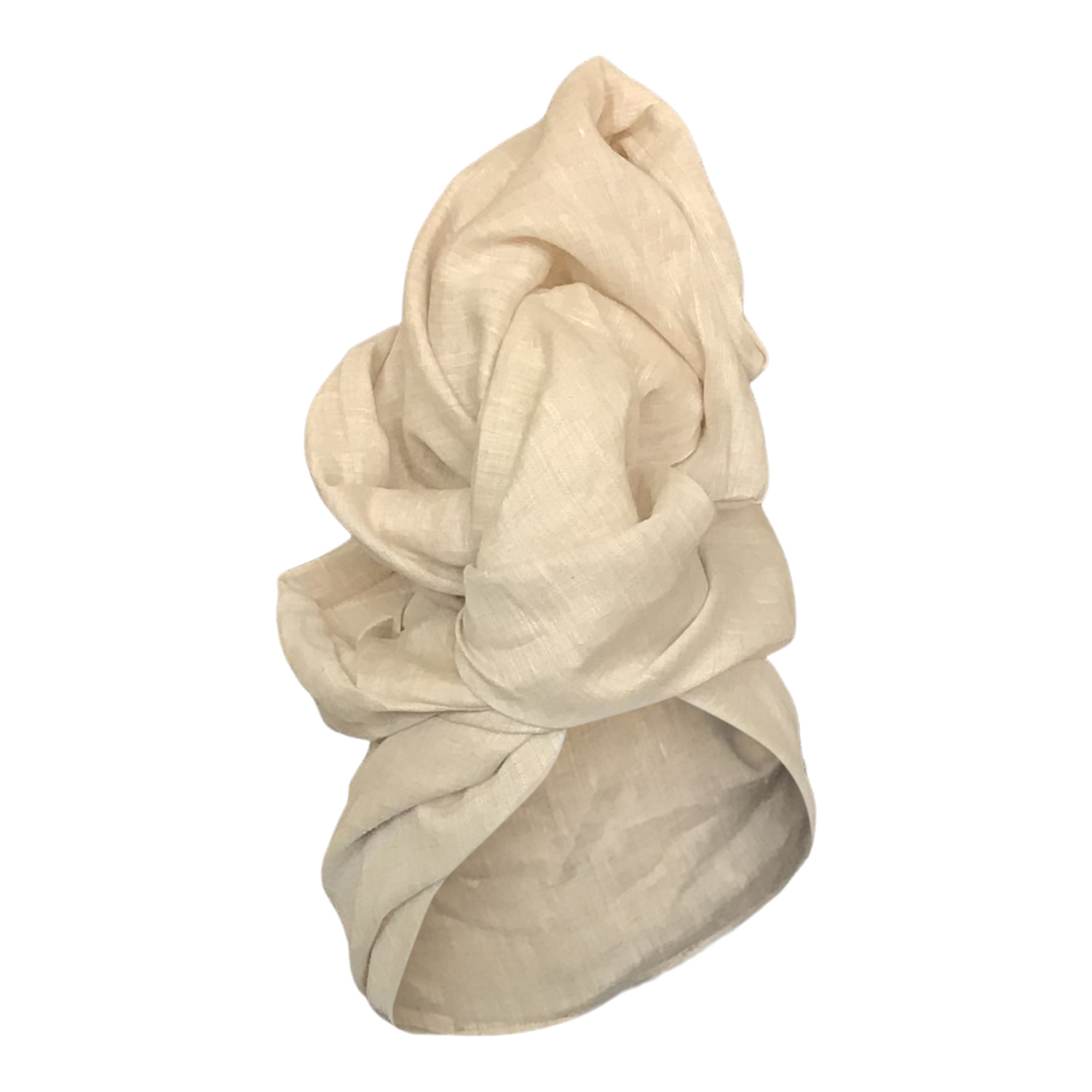 Women's Neutrals Twisturban Turban In Oatmeal Handkerchief Linen | Romer Millinery