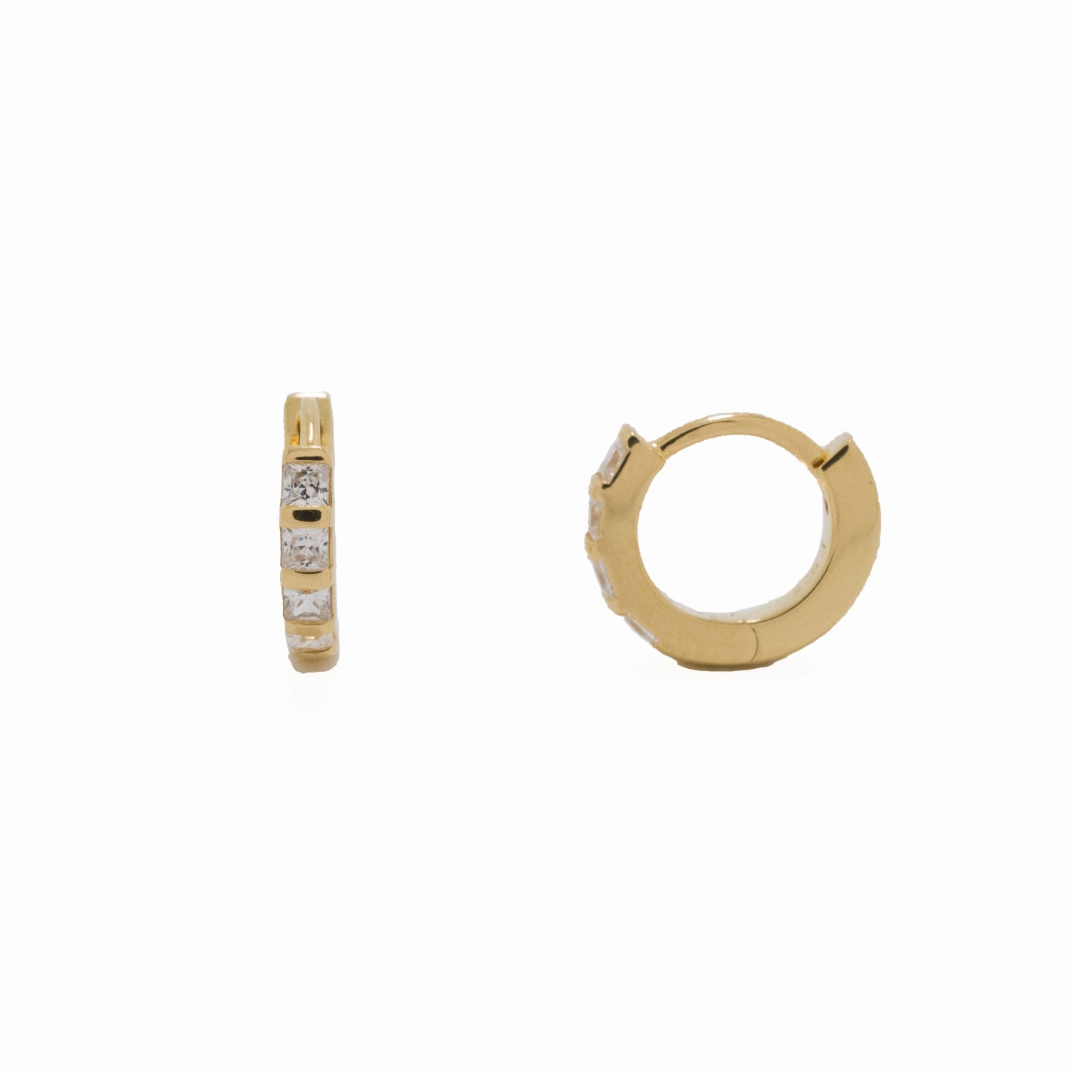 Women’s Alana Classic Stone Gold Huggie Earrings Frida & Florence