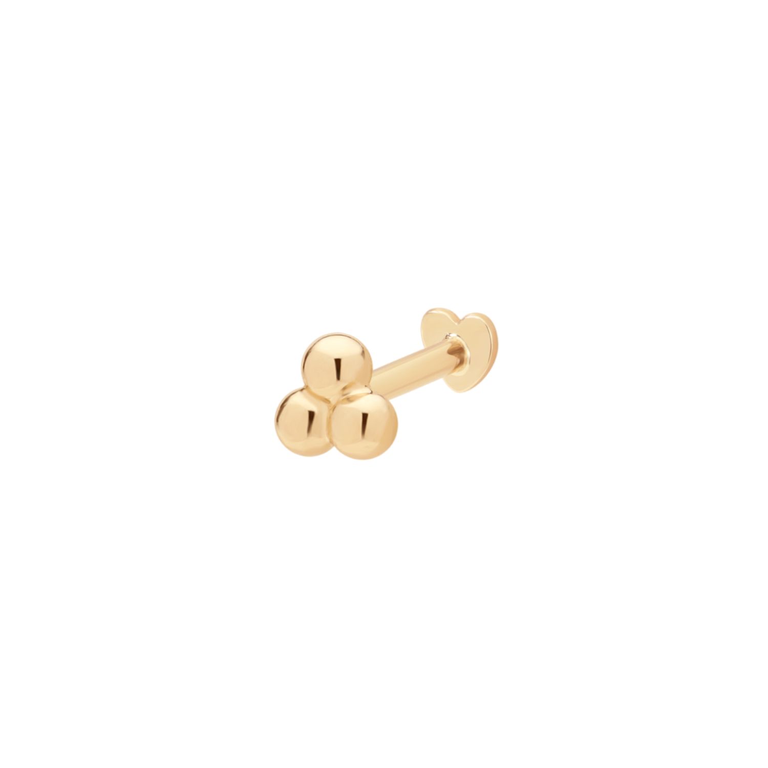 Vanchi Women's 14k Solid Yellow Gold Trinity Flat Back Stud In Gold