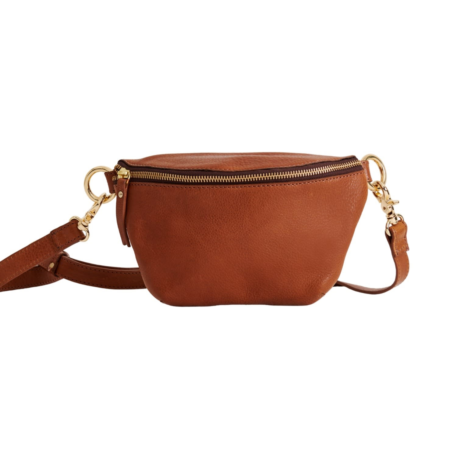 Vida Vida Women's Brown Luxury Leather Sling Bum Bag Tan