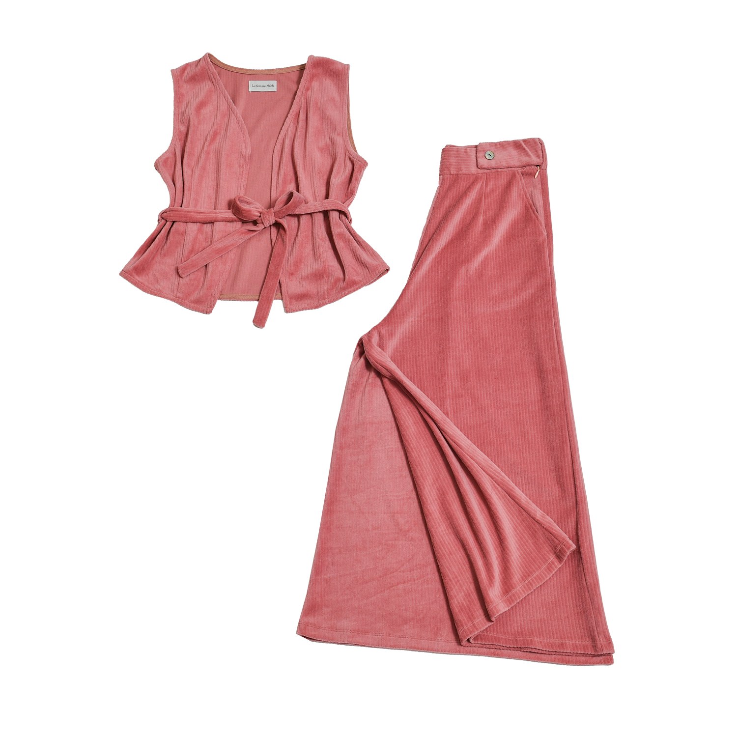 La Femme Mimi Women's Pink / Purple Set Vest And Trousers In Pink/purple