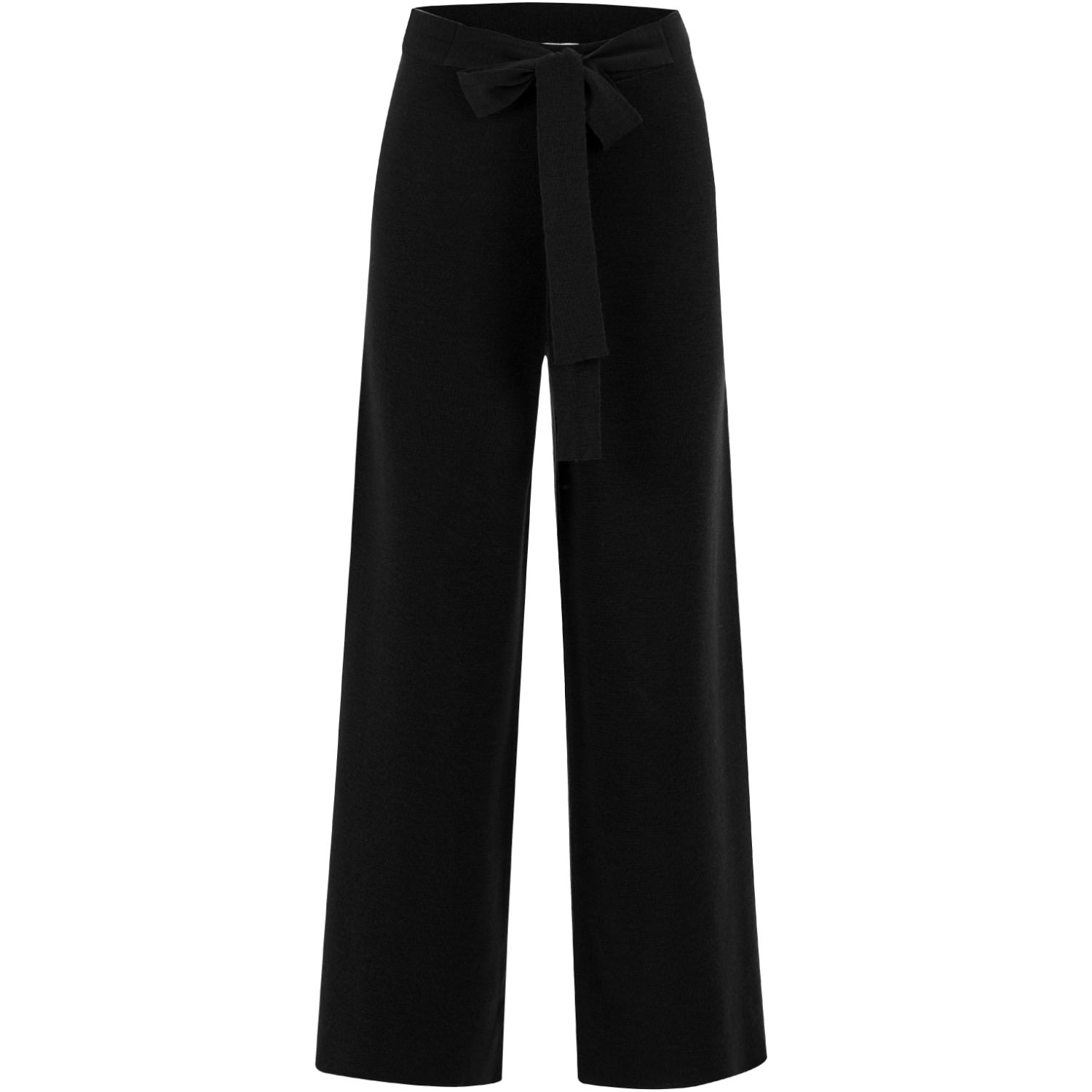 Peraluna Women's Bell Bottom Knit Trousers - Black In Black