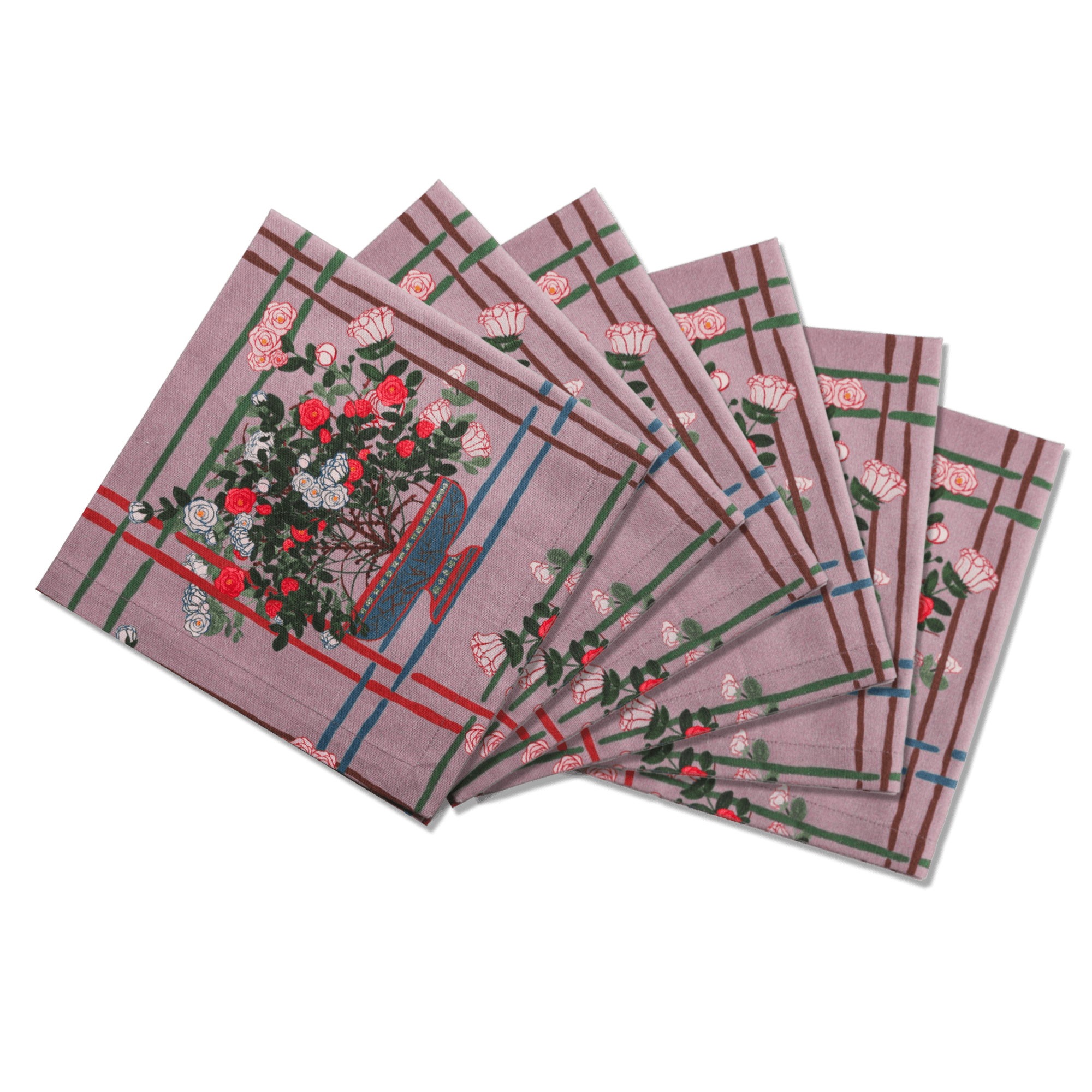 Sophie Williamson Design Napkins La Vie En Rose Offcut Version In Multi